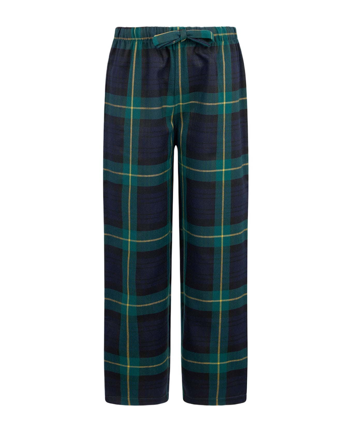 MC2 Saint Barth Kid Pajama Pants With Tartan Print - BLUE