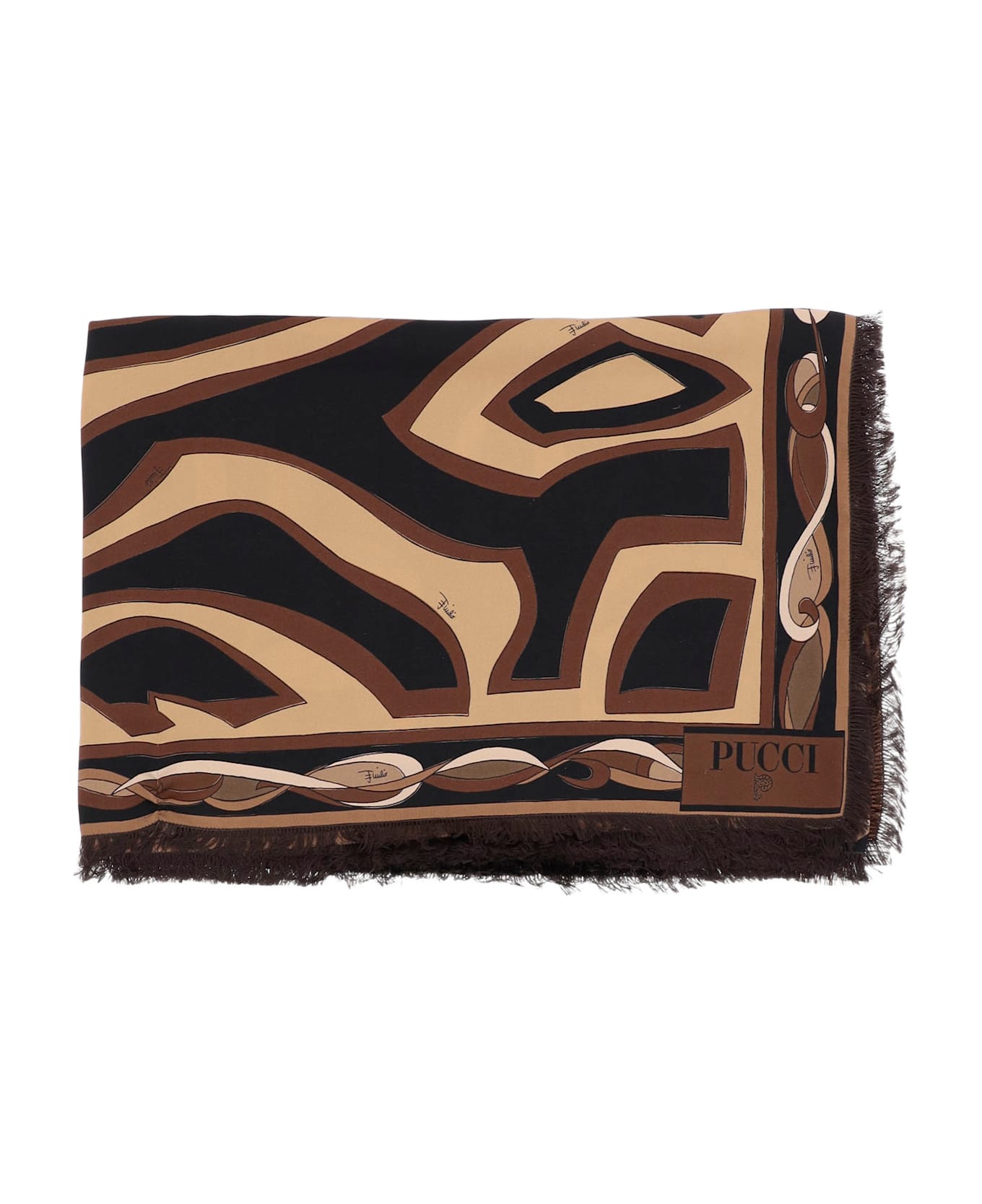 Pucci Printed Silk Scarf - Red