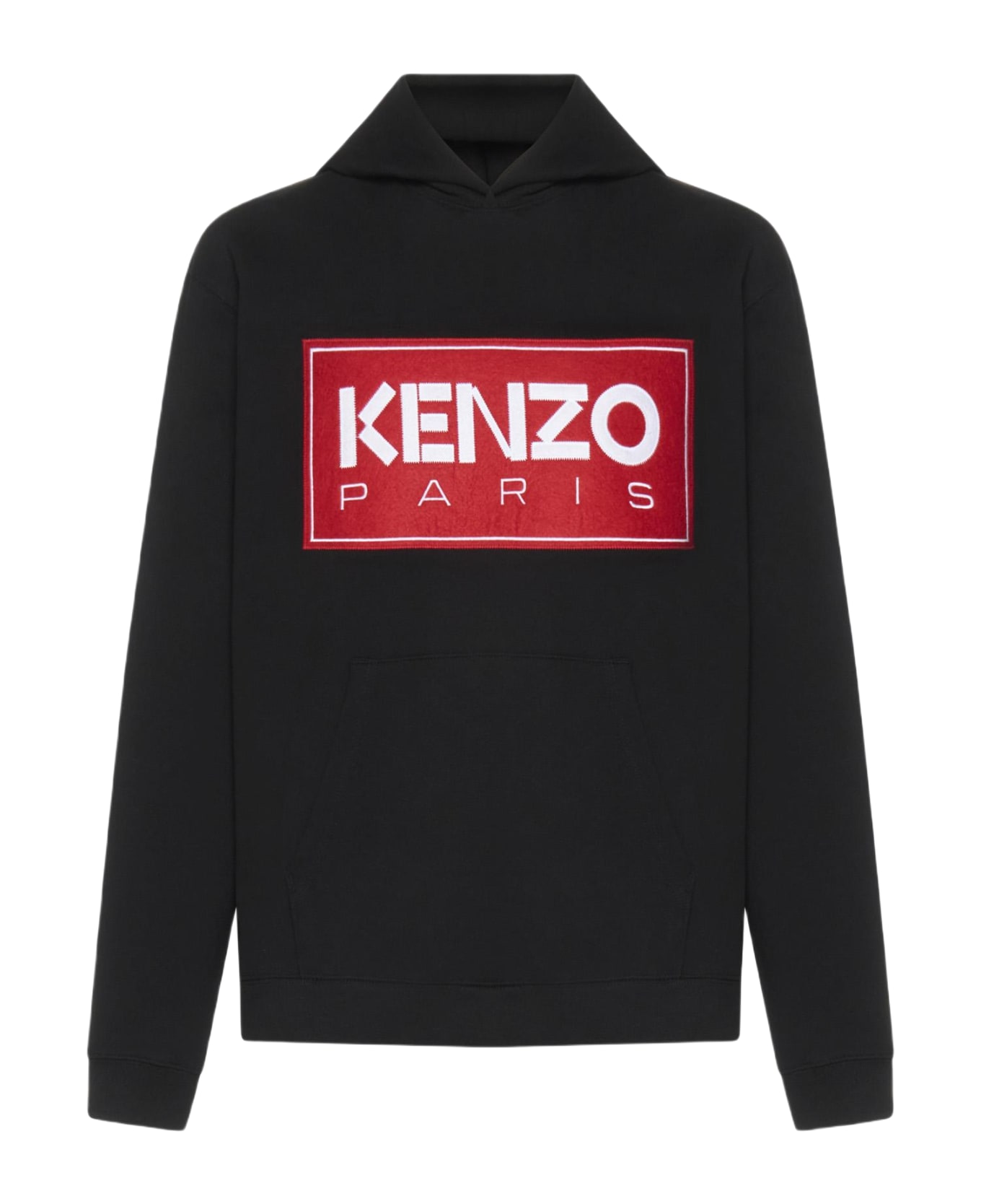 Kenzo Logo Cotton Hoodie - Black
