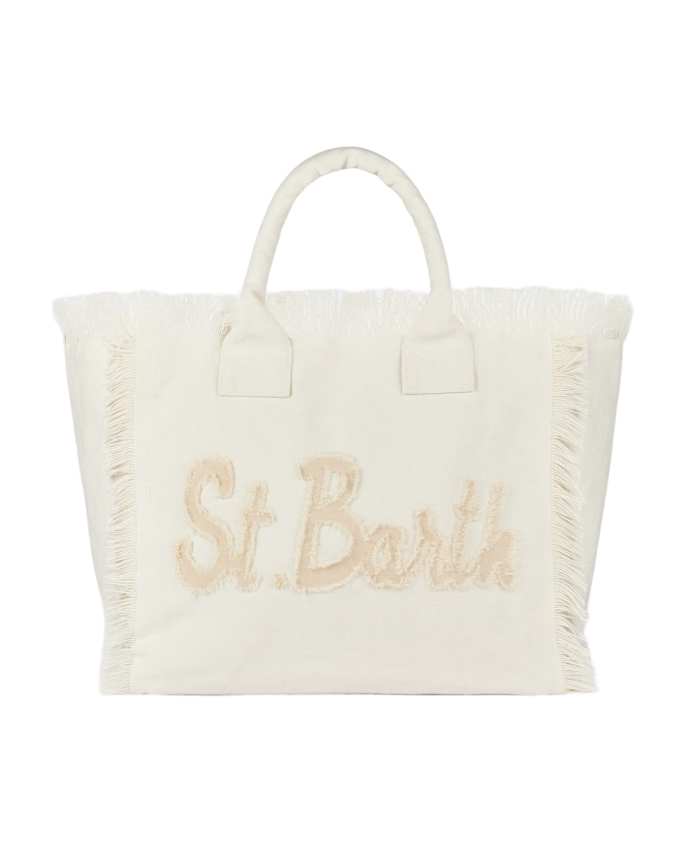 MC2 Saint Barth Vanity Creamy White Canvas Shoulder Bag - WHITE