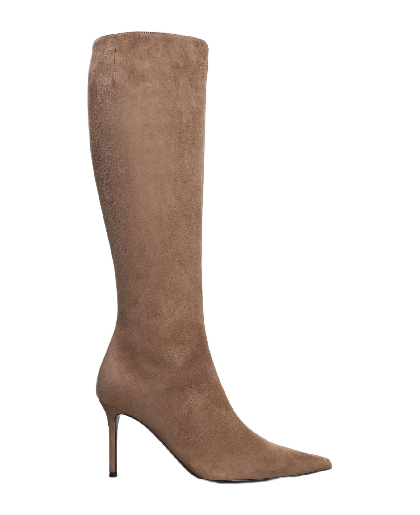 Giuseppe Zanotti Raquel 85 High Heels Boots In Taupe Suede - taupe