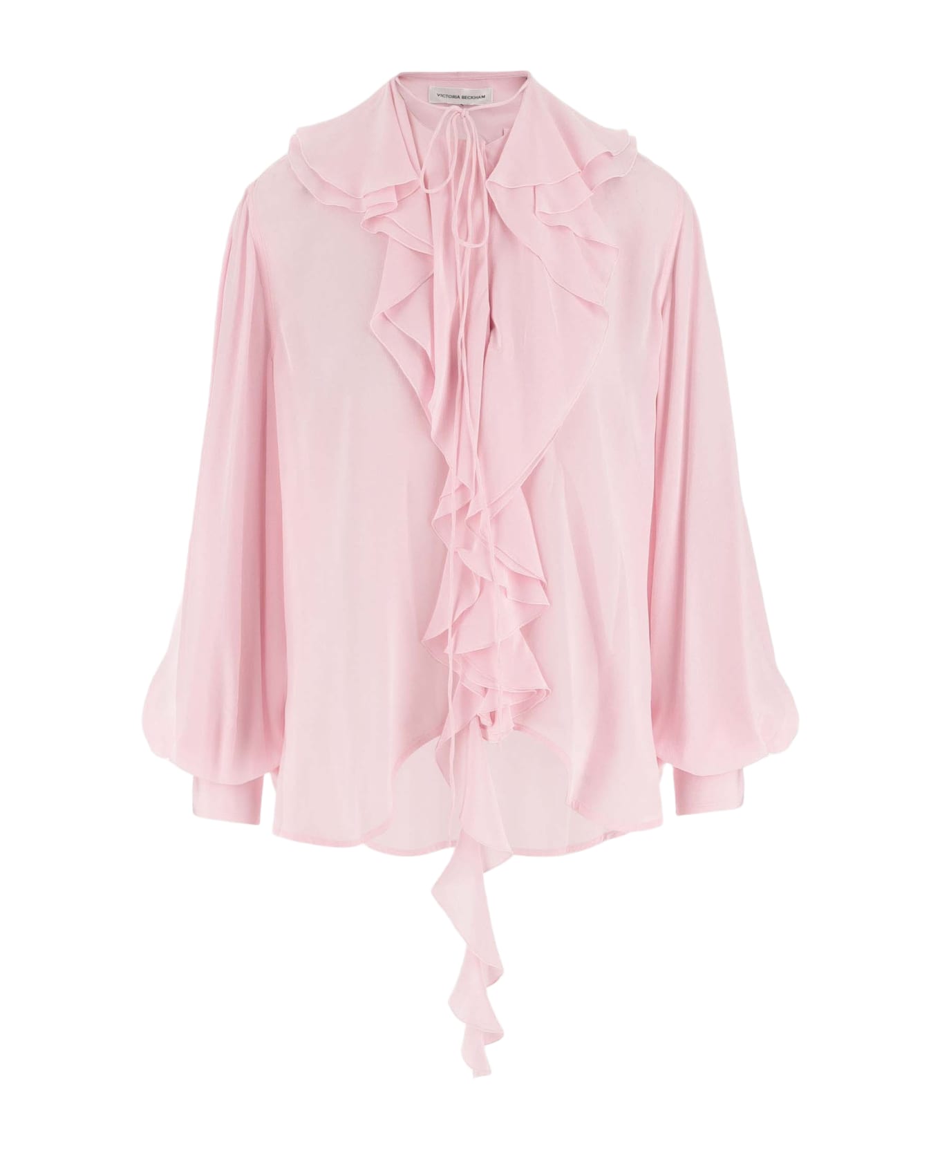 Victoria Beckham Silk Shirt With Ruffles - Pink