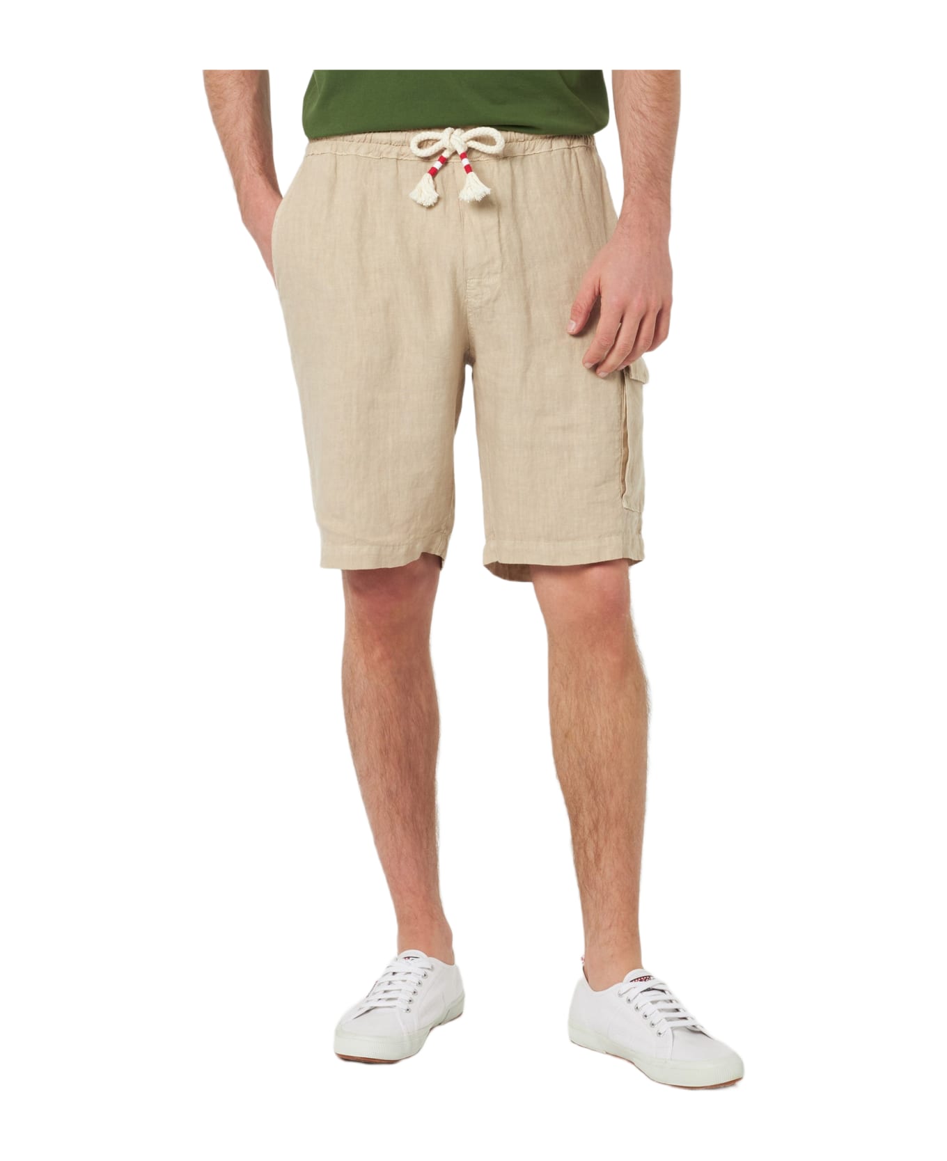 MC2 Saint Barth Man Beige Linen Bermuda Marseille - BEIGE