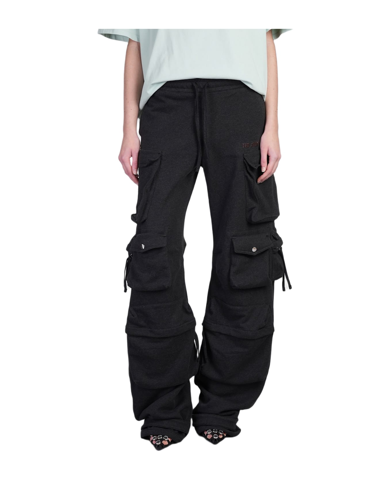 The Attico Pants In Black Cotton - black