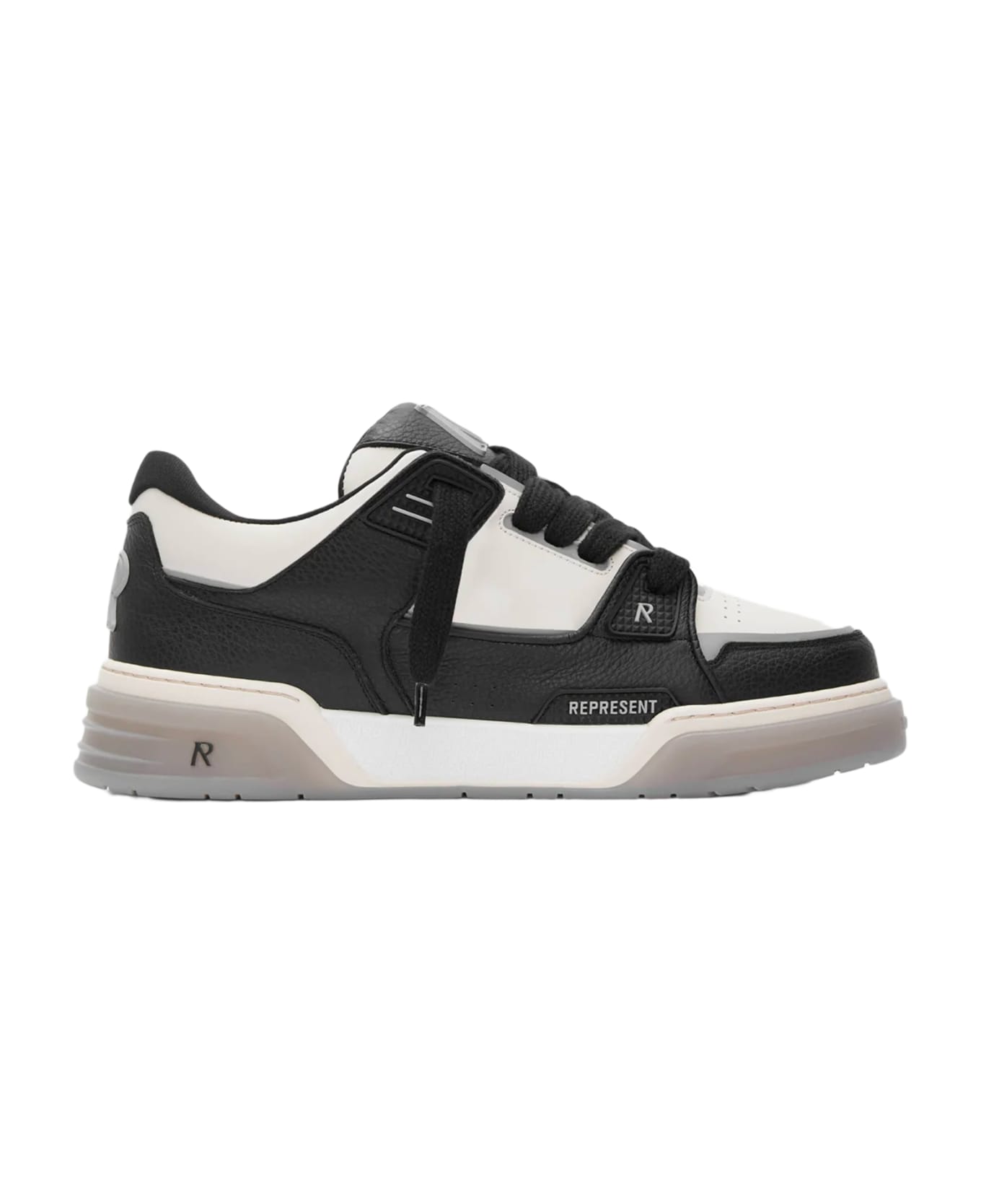 REPRESENT Studio Sneaker Off white and black leather low chunky sneaker - Studio sneaker - Nero/bianco