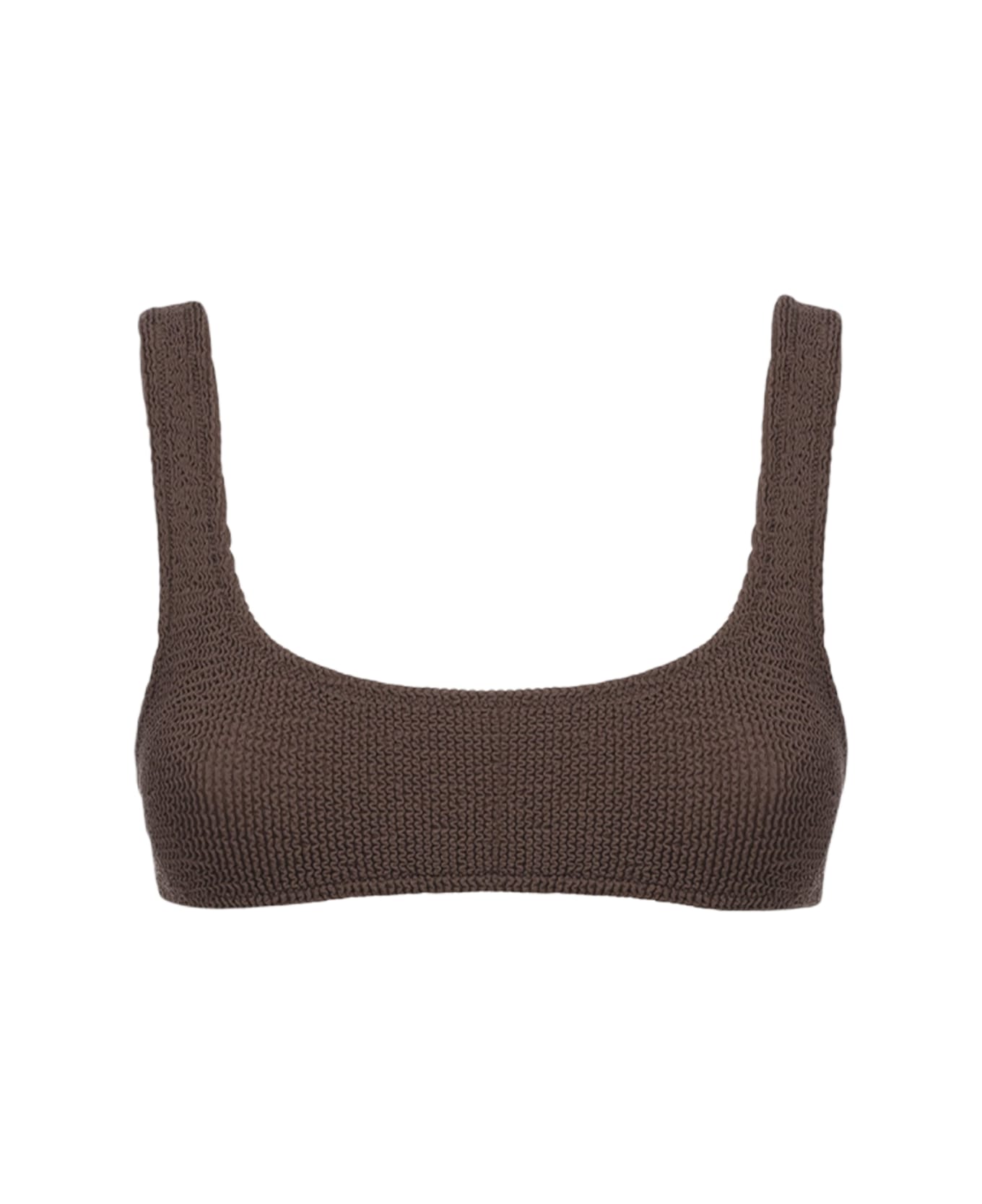 MC2 Saint Barth Woman Brown Classic Crinkle Bralette Naima - BROWN