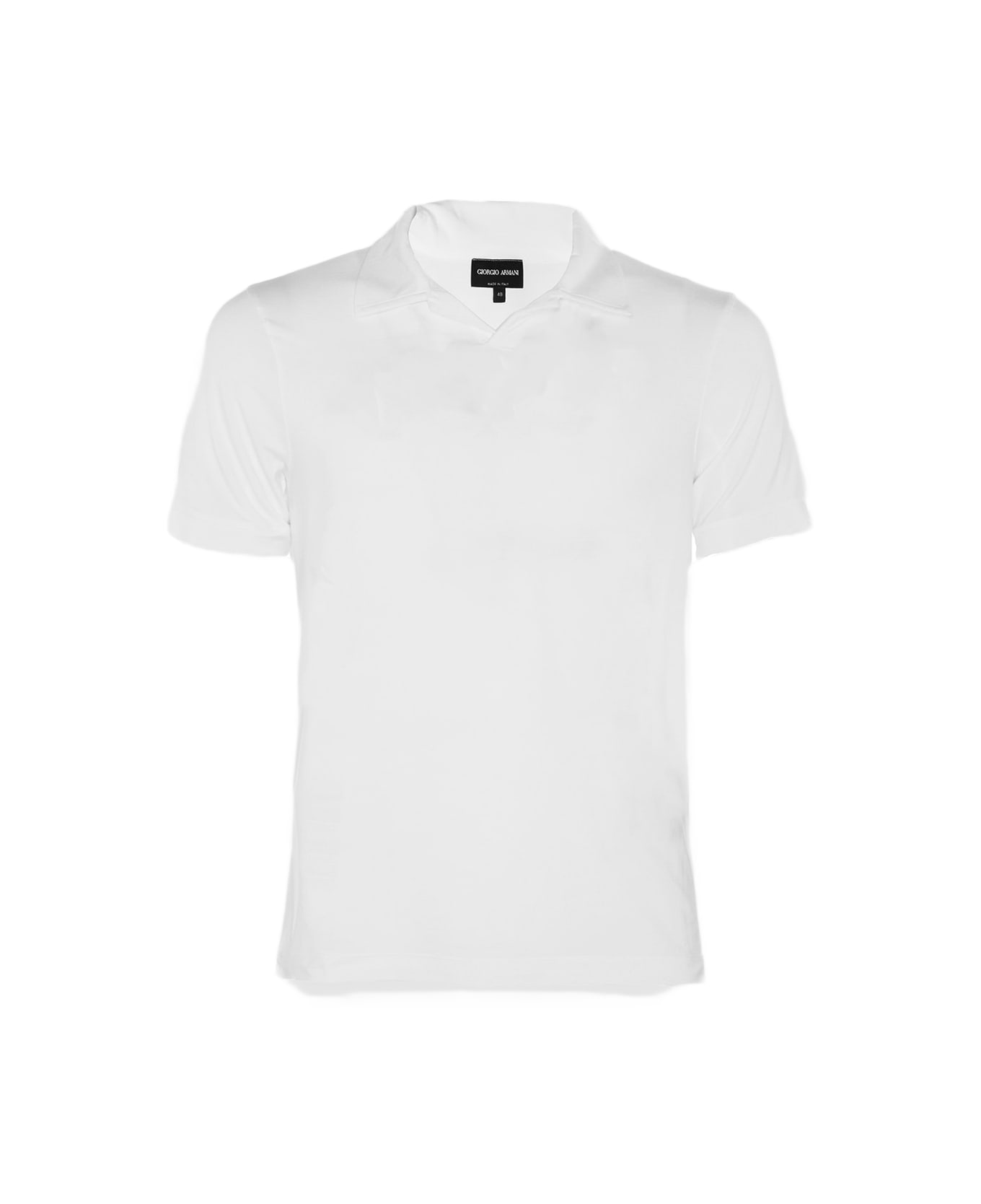 Giorgio Armani White Viscose Blend Polo Shirt - White