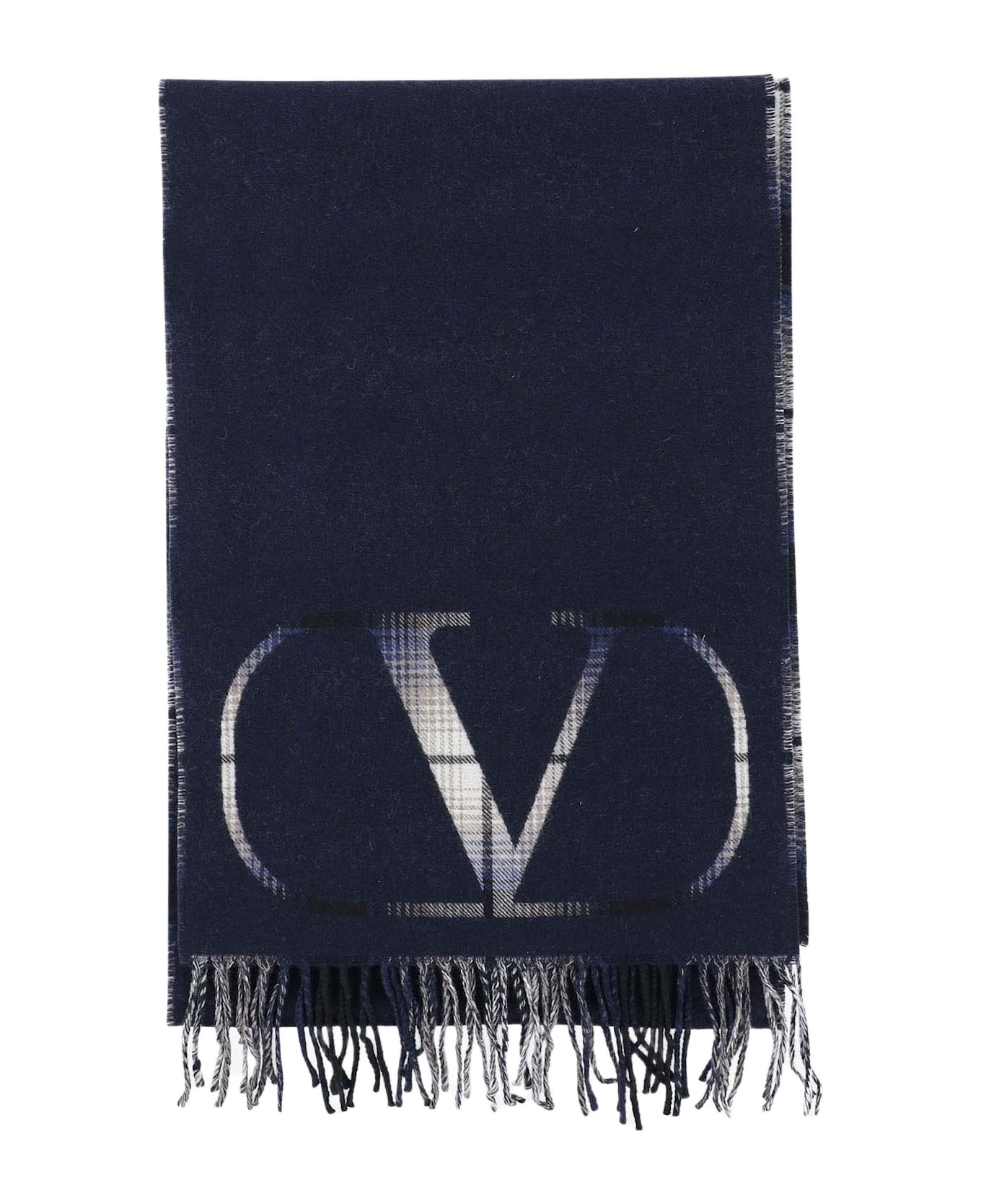 Valentino Garavani Rectangular Logo Scarf - Blue