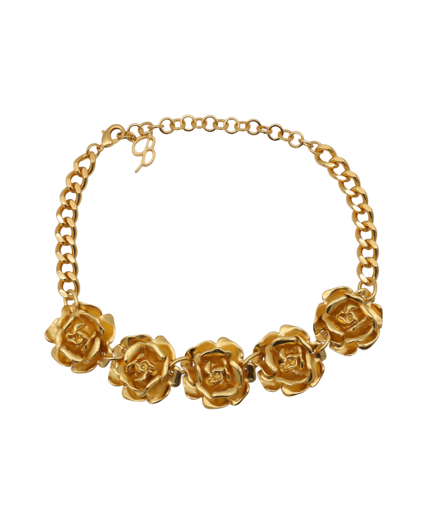 Blumarine Gold Metal Rose Necklace - Golden