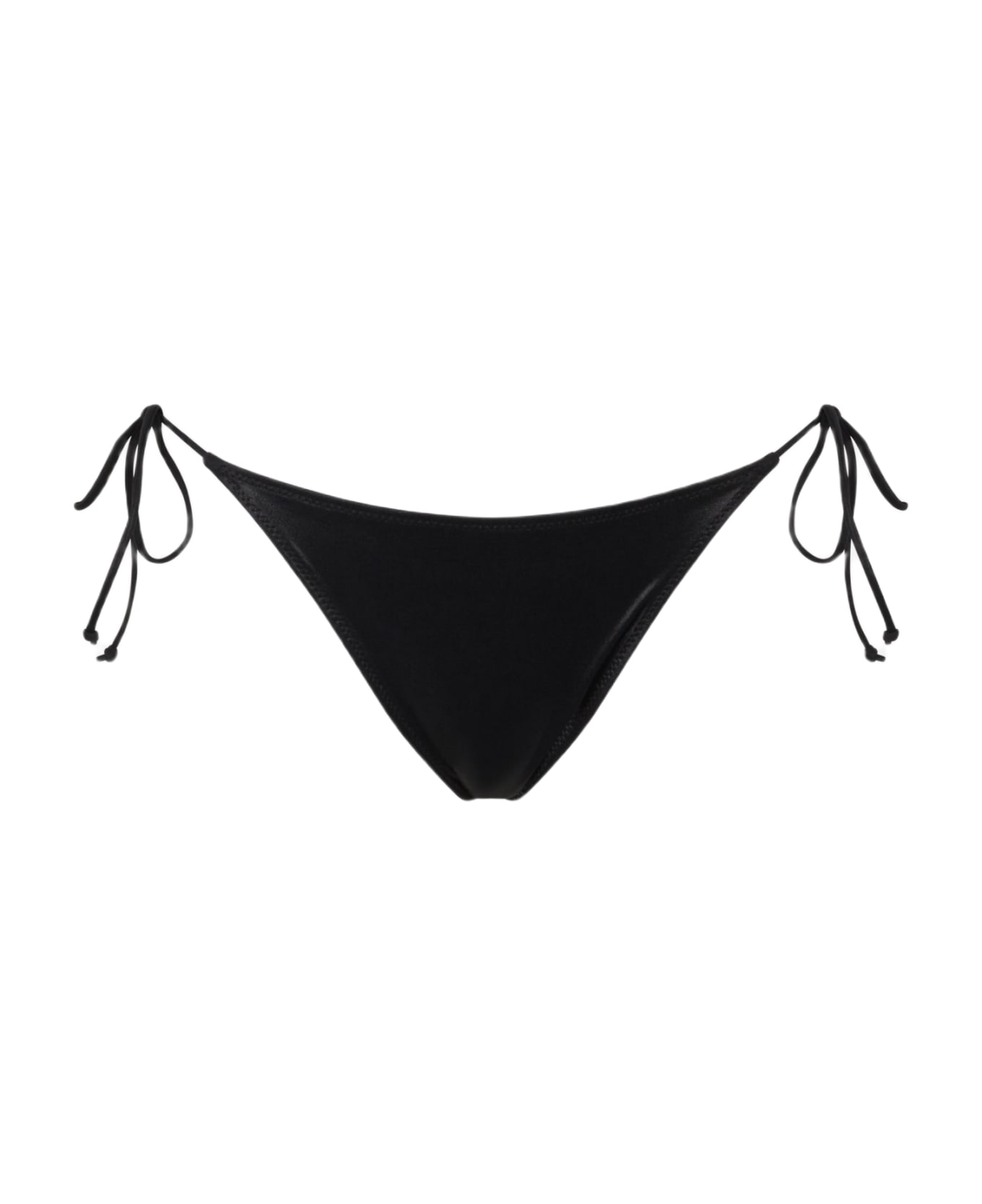 MC2 Saint Barth Woman Lamina Black Swim Briefs With Side Laces - BLACK