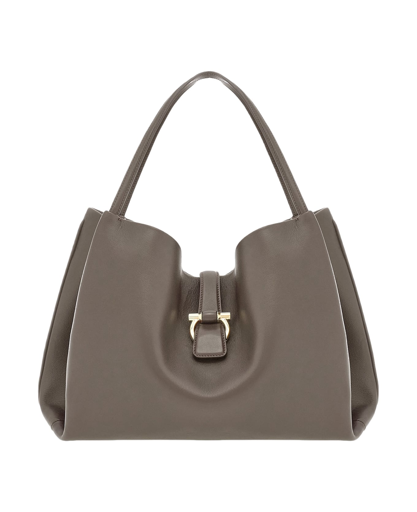 Ferragamo Leather Shoulder Bag - Khaki