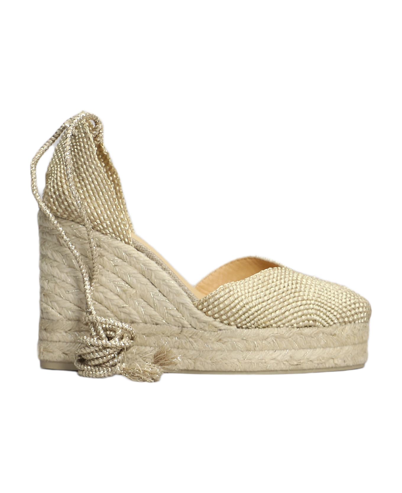 Castañer Coral-8ed-256 Wedges In Gold Fabric - gold