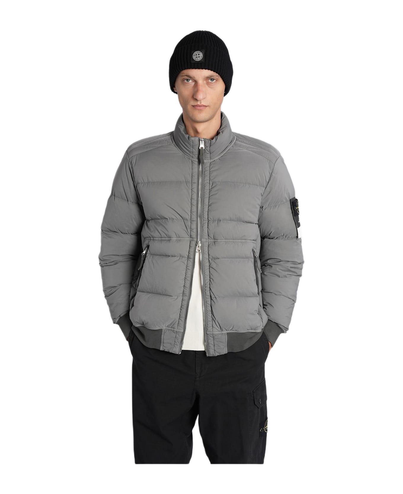 Stone Island Puffer In Grey Polyamide - grey