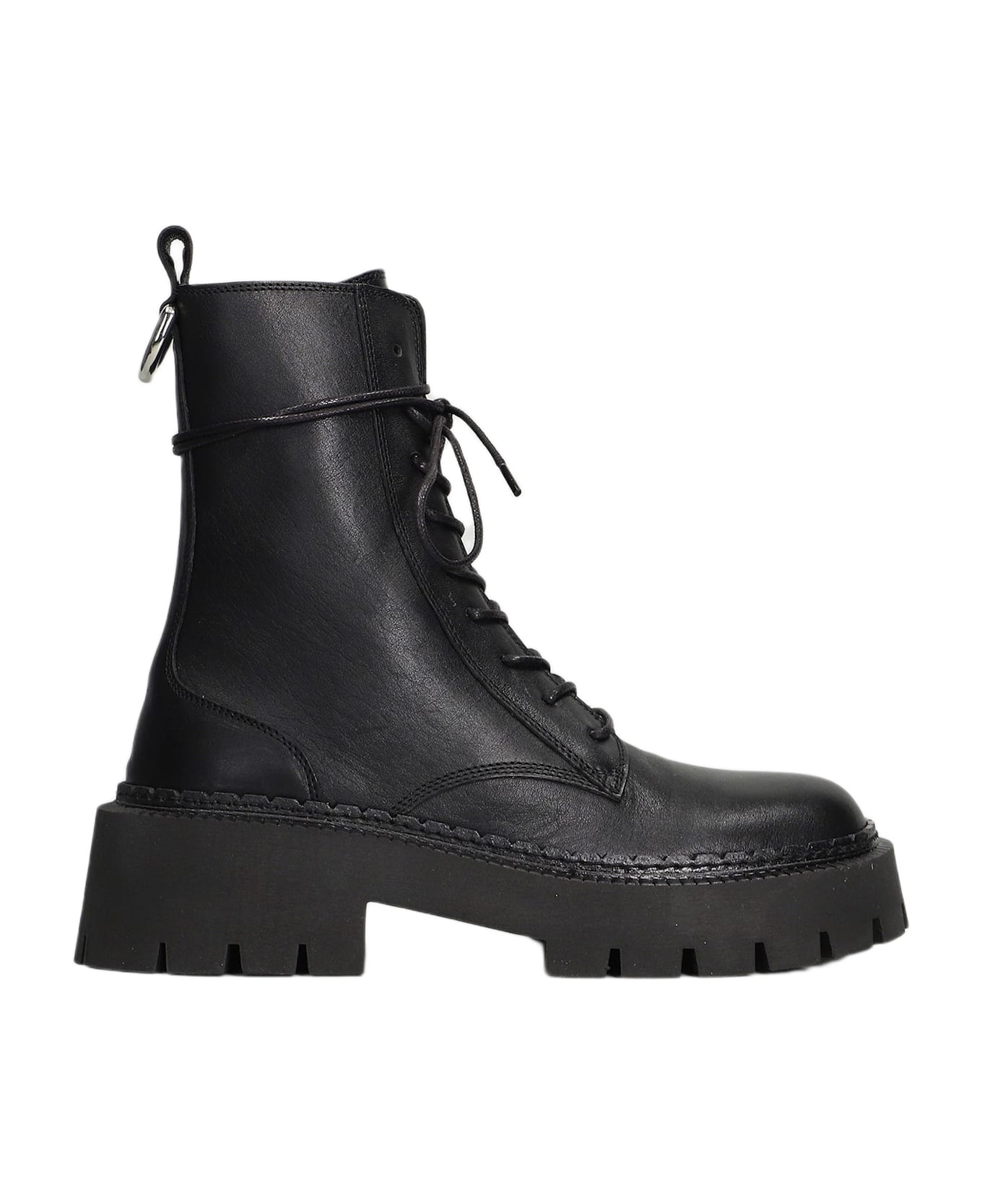 Vic Matié Etna 101 Combat Boots In Black Leather - black