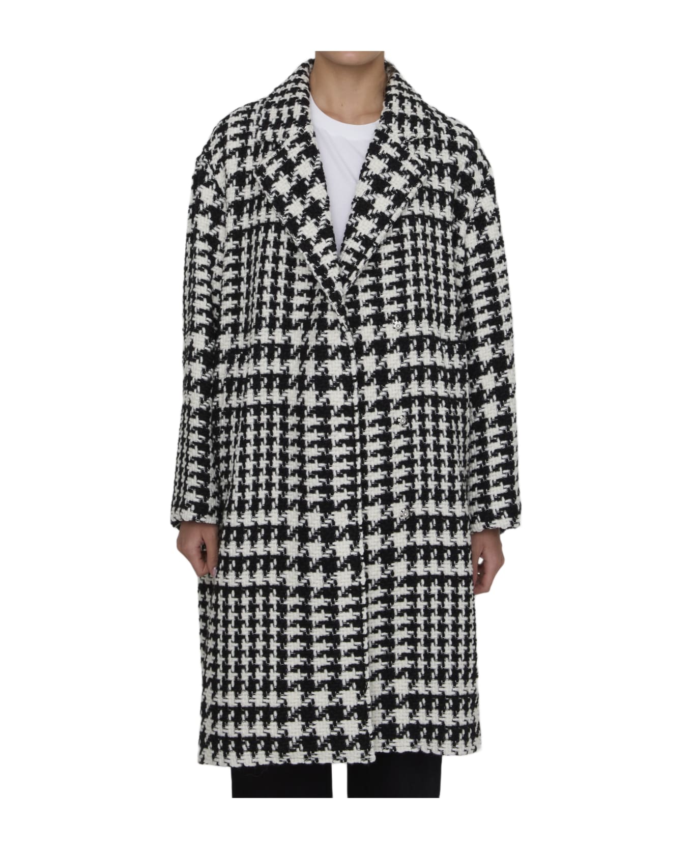 Dolce 
Gabbana Pied De Poule Midi Coat - Multicolor