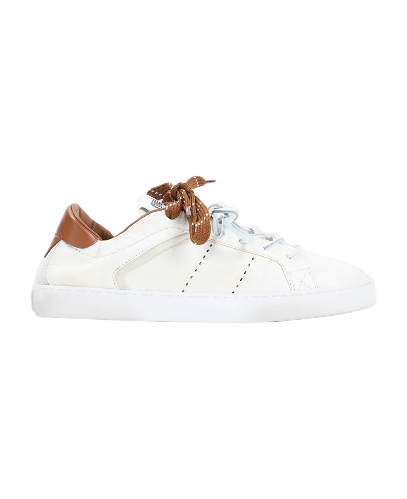 Miu Miu Calf Leather Sneakers - Tpr Bianco Cognac