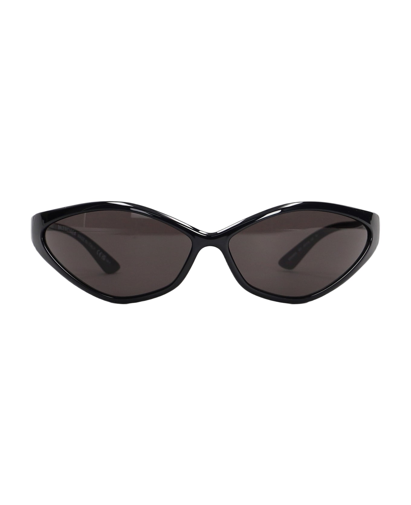 Balenciaga Eyewear '90s Oval' Sunglasses With Engraved Logo In Nylon - black