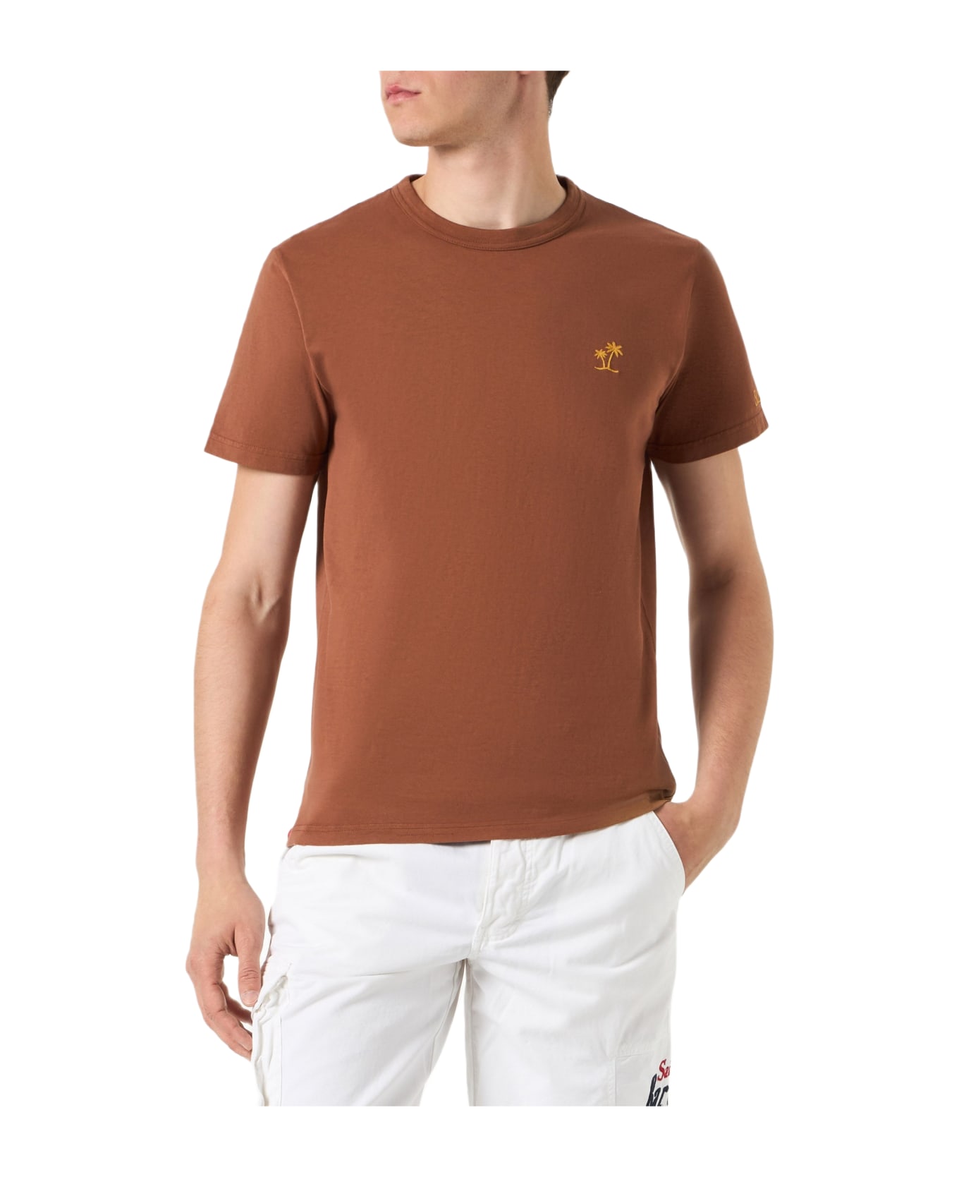 MC2 Saint Barth Man Brown Cotton T-shirt