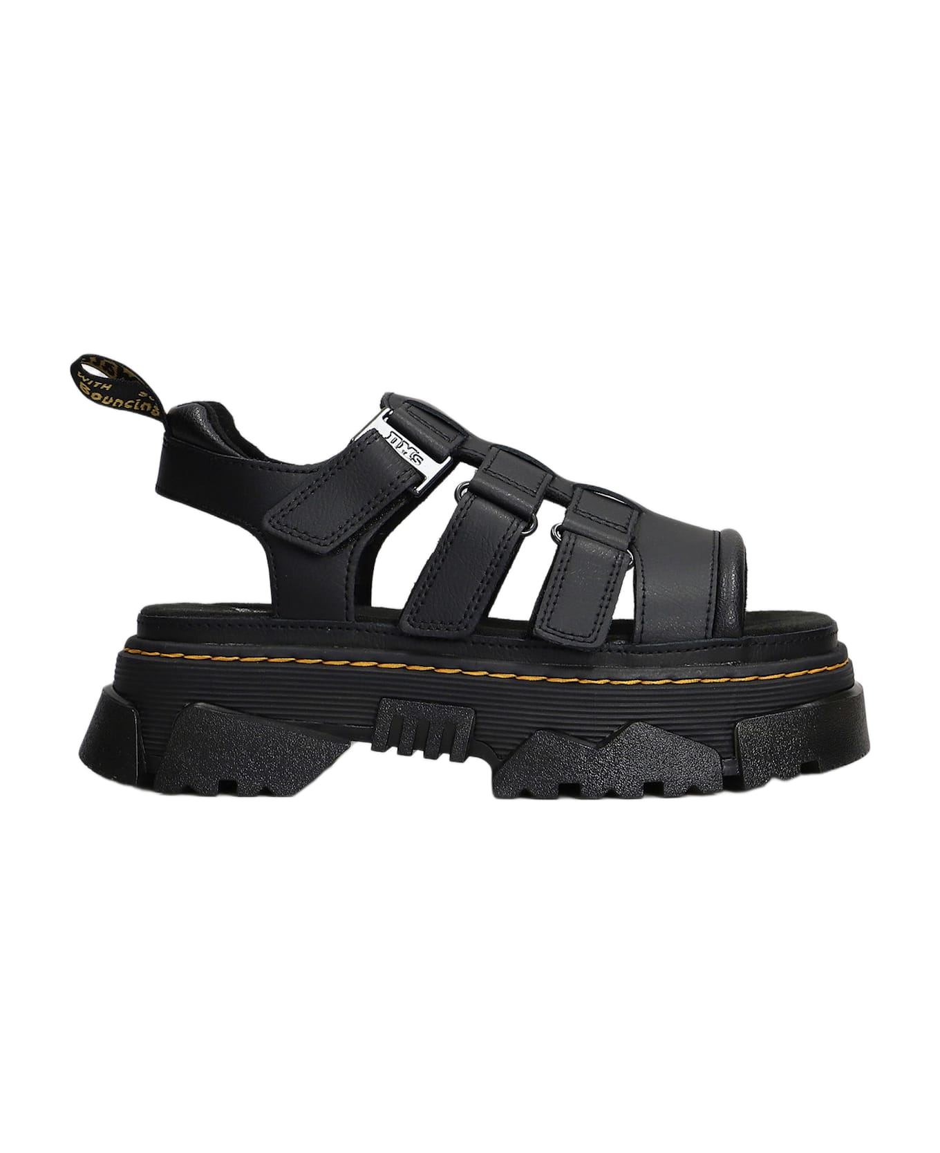 Dr. Martens Mattison 3s Sandals In Black Leather - black