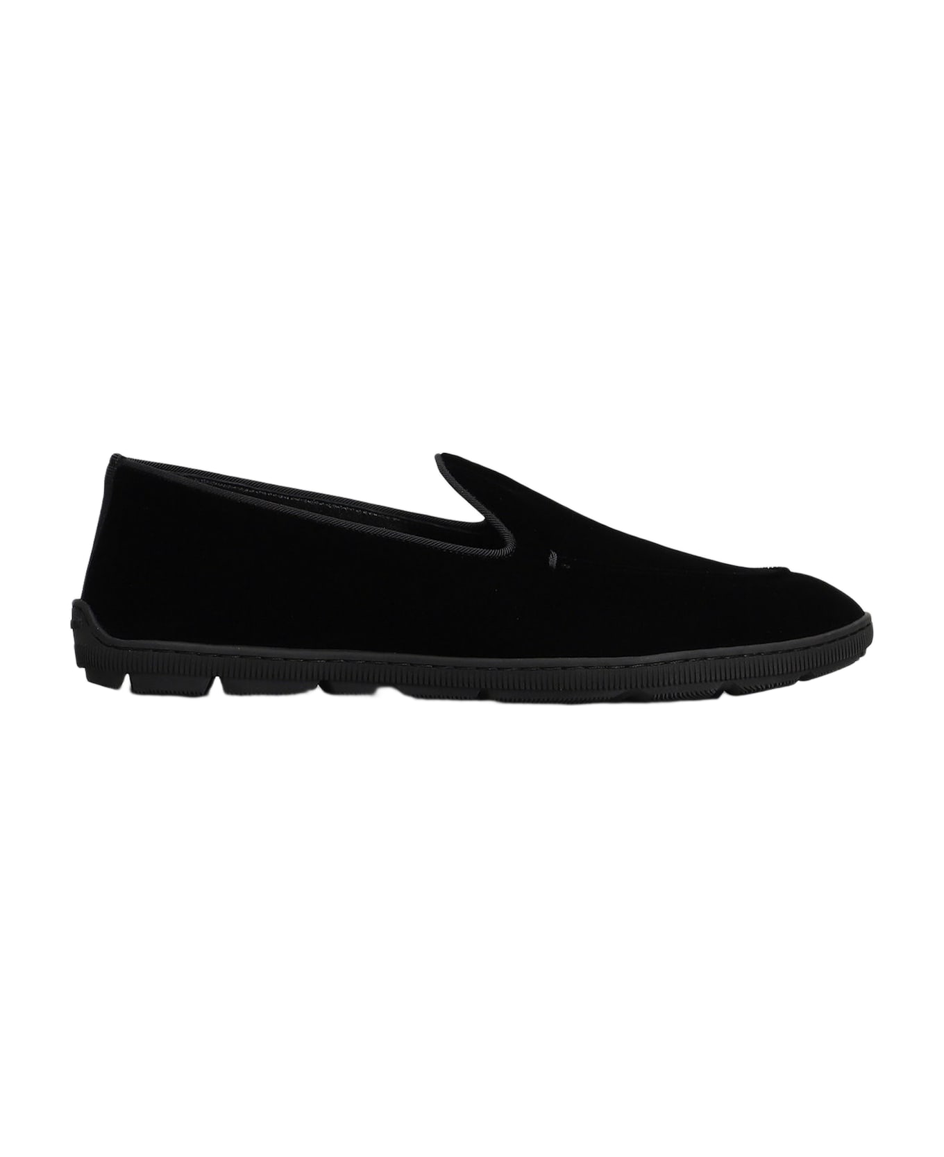 Giorgio Armani Sneakers In Black Velvet - black