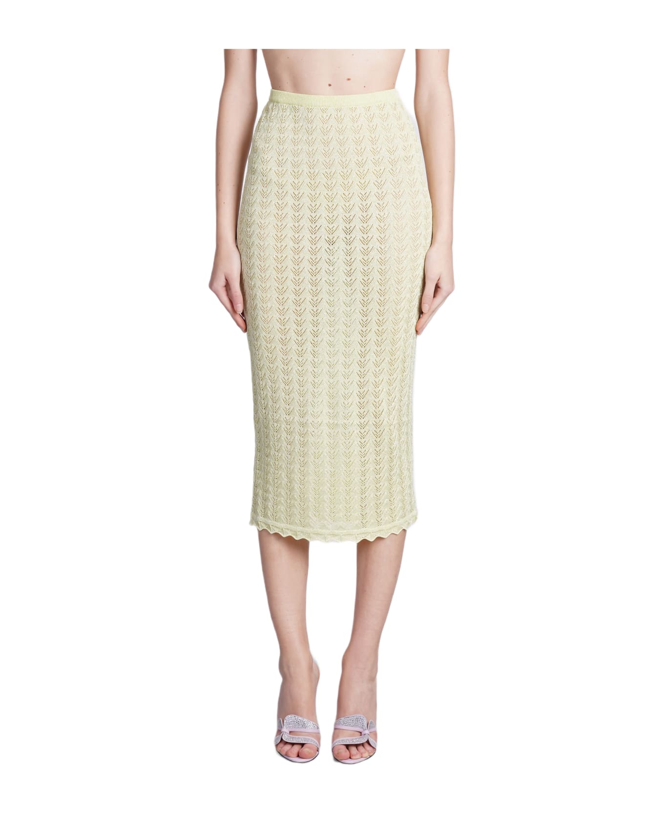 Alessandra Rich Skirt In Green Viscose - green