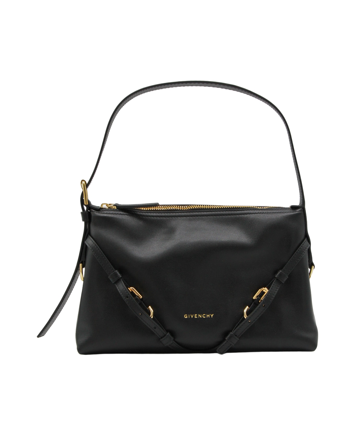 Givenchy Black Leather Voyou Shoulder Bag
