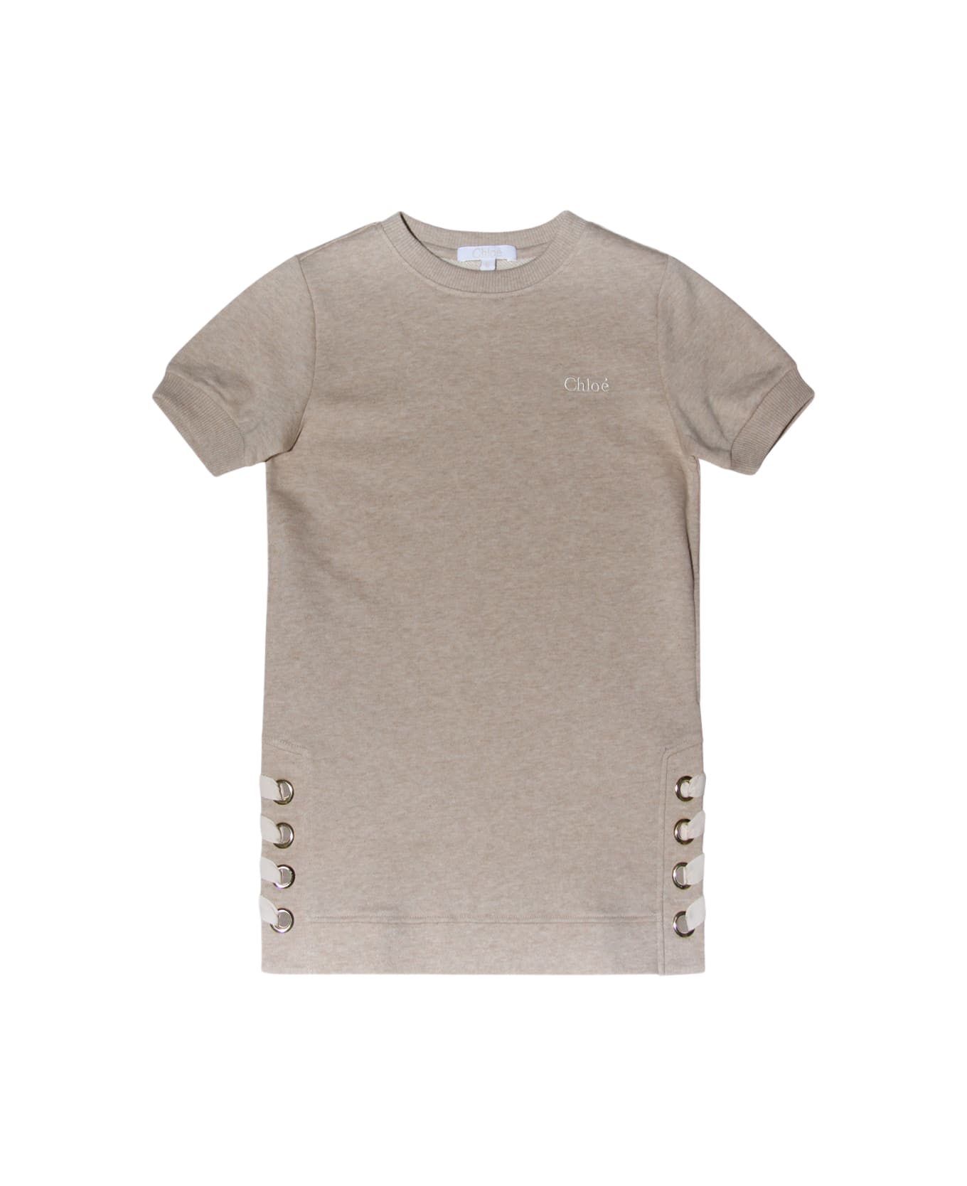 Chloé Beige Cotton T-shirt - BEIGE ANTICO