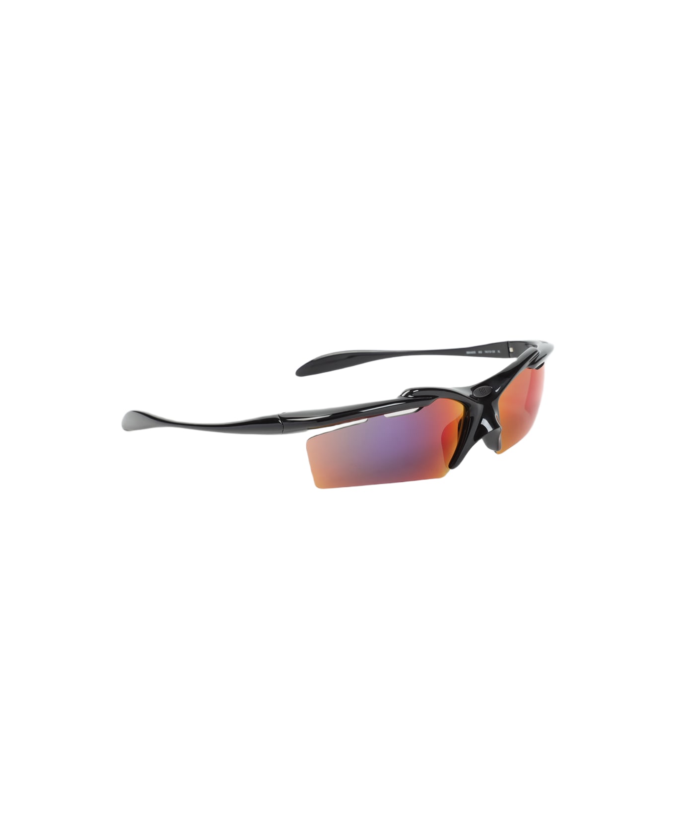 Balenciaga Black Acetate Turbo Rectangle Sunglasses - BLACK/ MIRR INFRARED