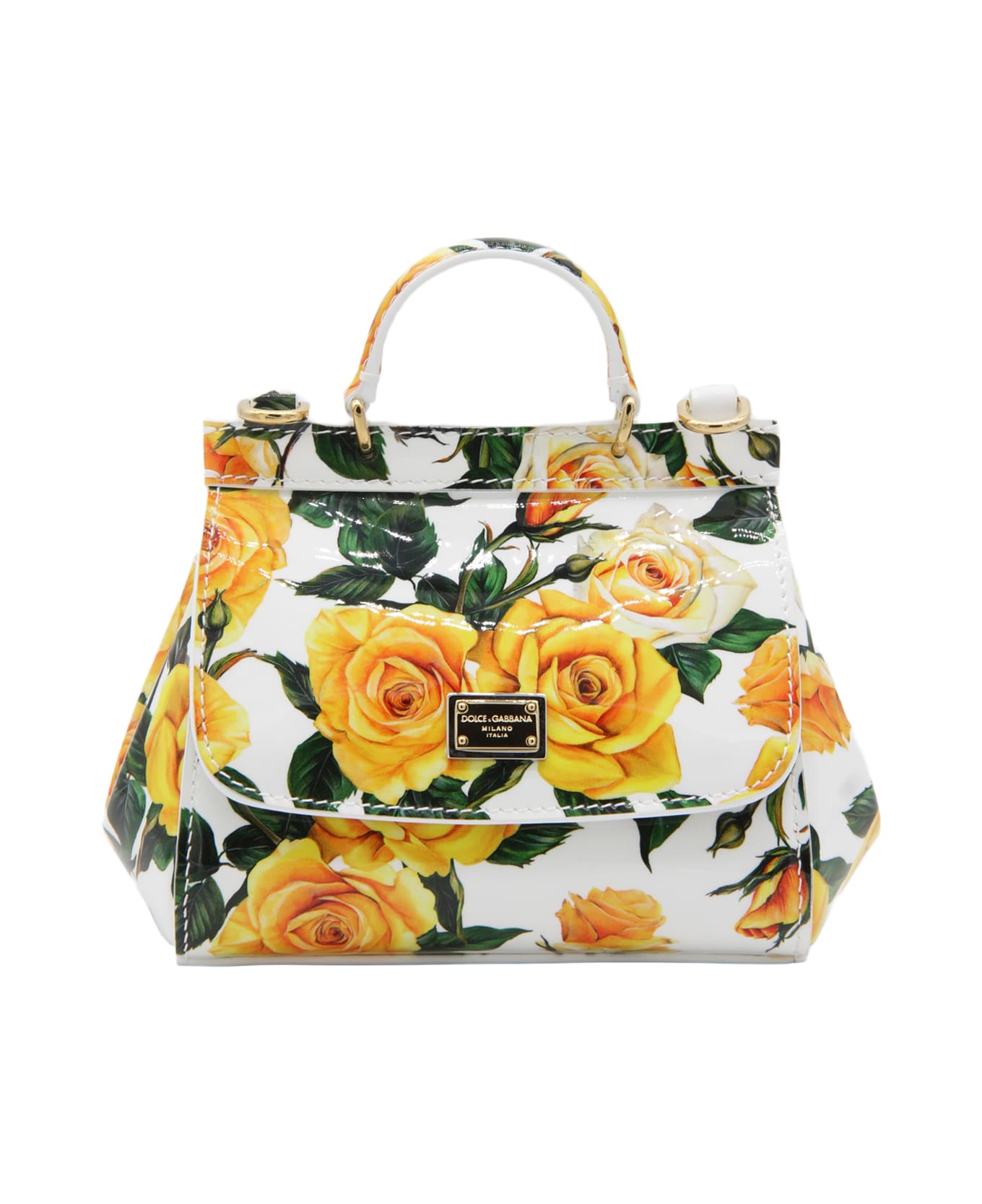 dolce & gabbana black pinstriped blazer White And Yellow Leather Sicily Tote Bag - ROSE GIALLE F.DO BIANCO