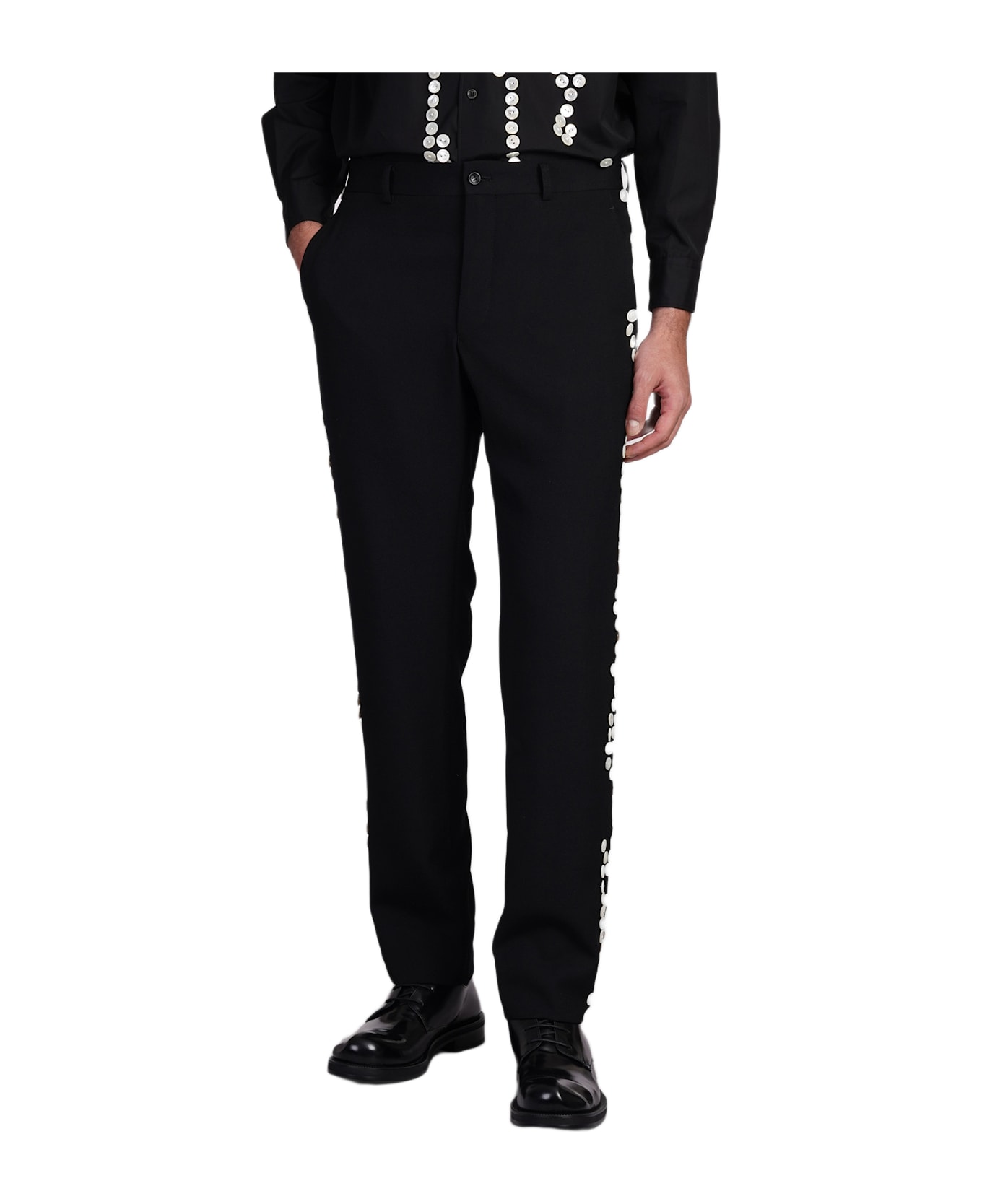 Comme Des Garçons Homme Plus Pants In Black Wool - black