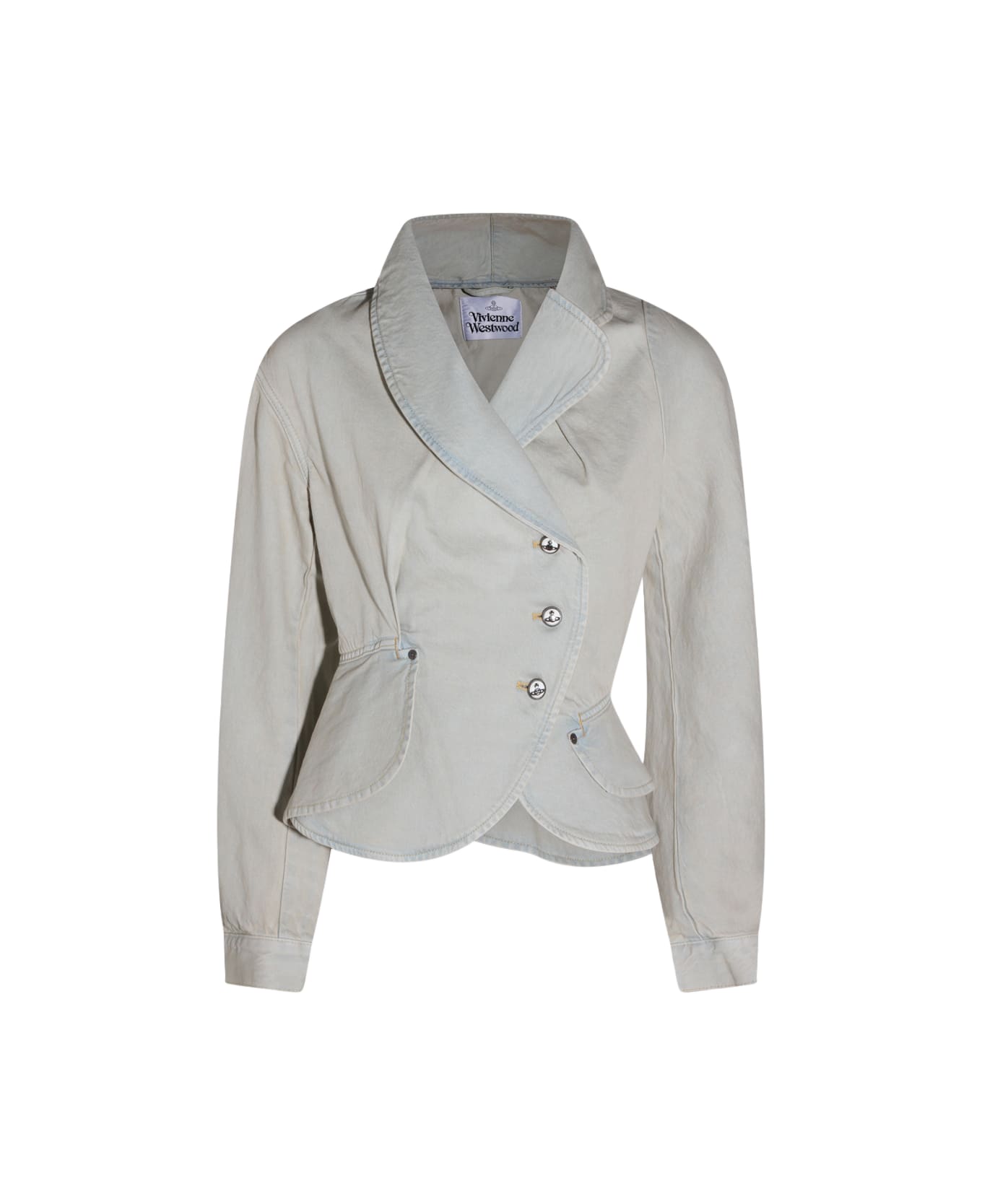 Vivienne Westwood White Cotton Blazer - Blue