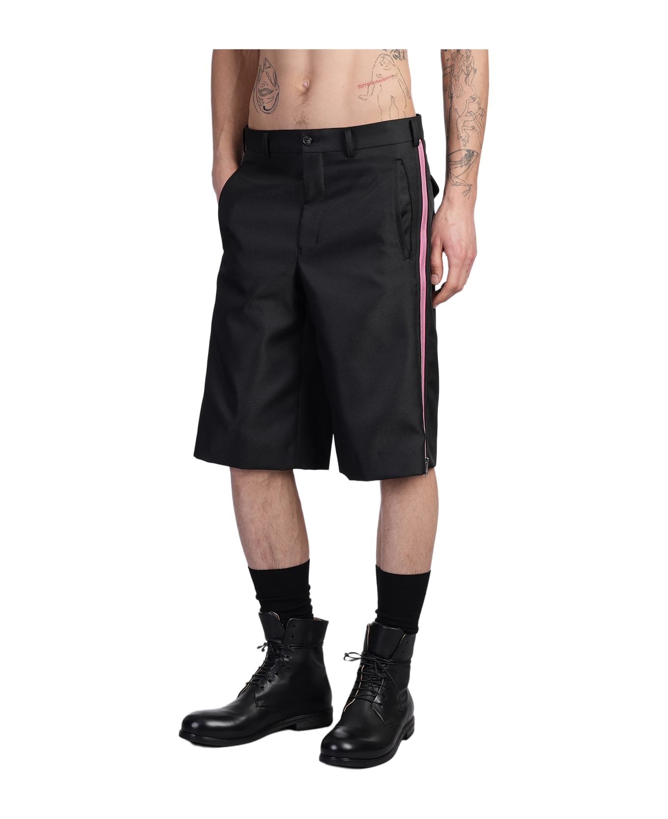 Comme Des Garçons Homme Plus Shorts In Black Polyester - black