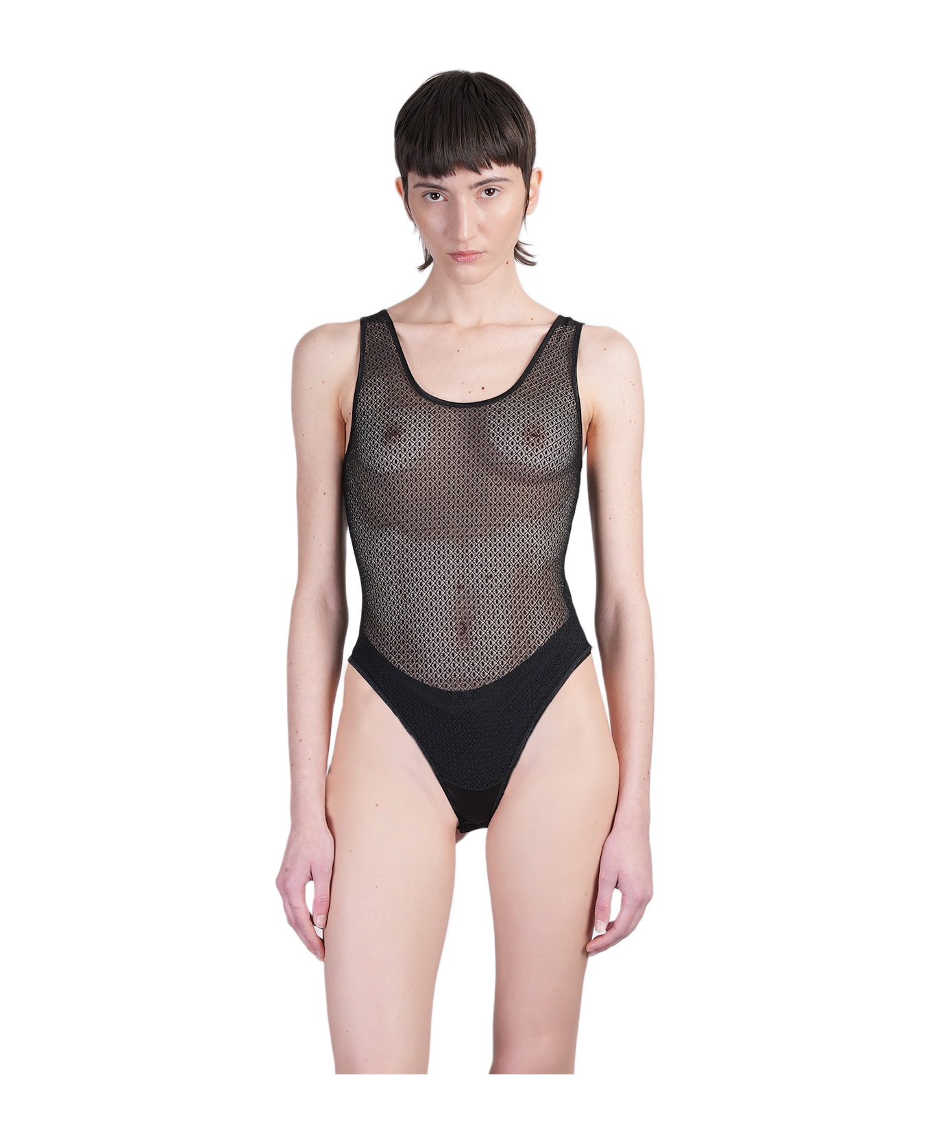 Anine Bing Alysha Body In Black Polyester - black