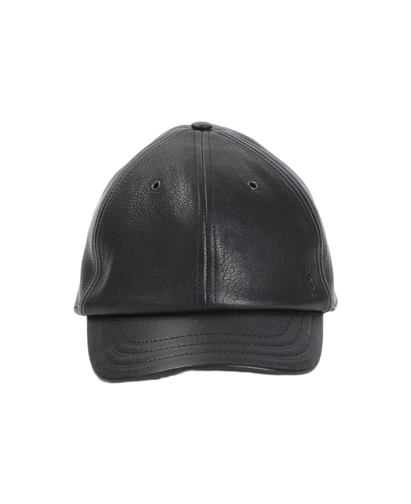 Saint Laurent Leather Cap - Black 帽子