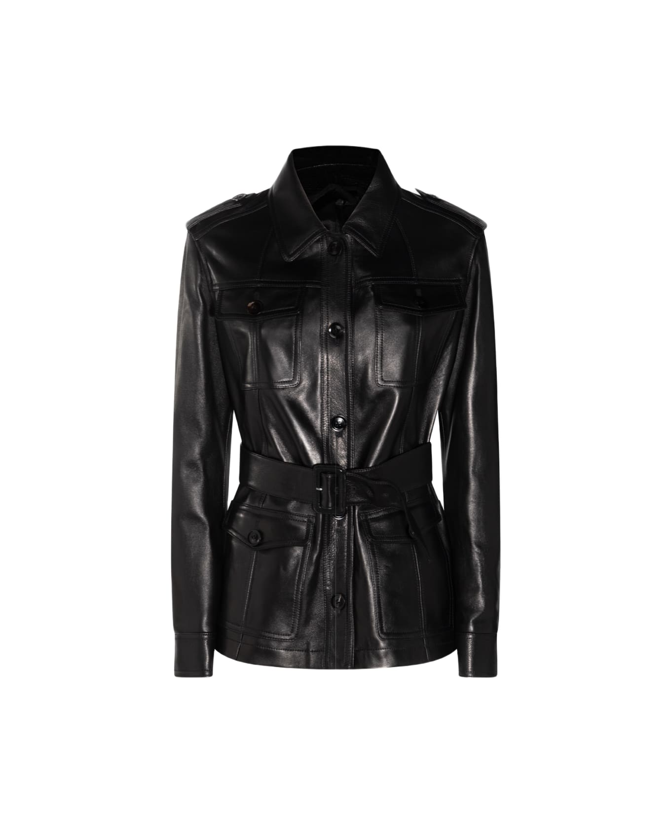 Tom Ford Black Leather Jacket - Black