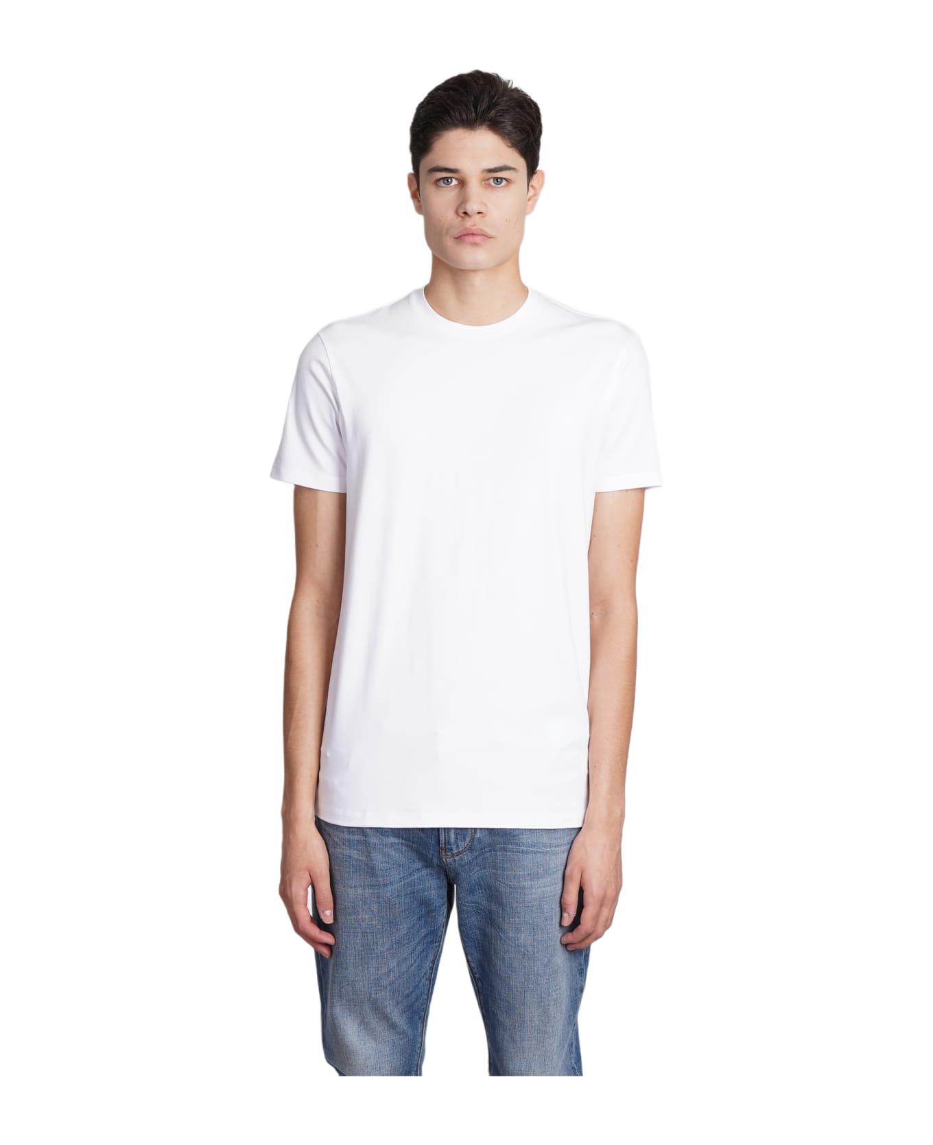 Emporio Armani T-shirt In White Viscose - white シャツ