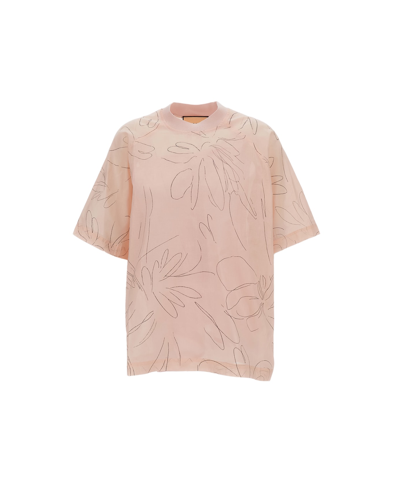 Plan C Short Sleeves Cotton Top - Pink