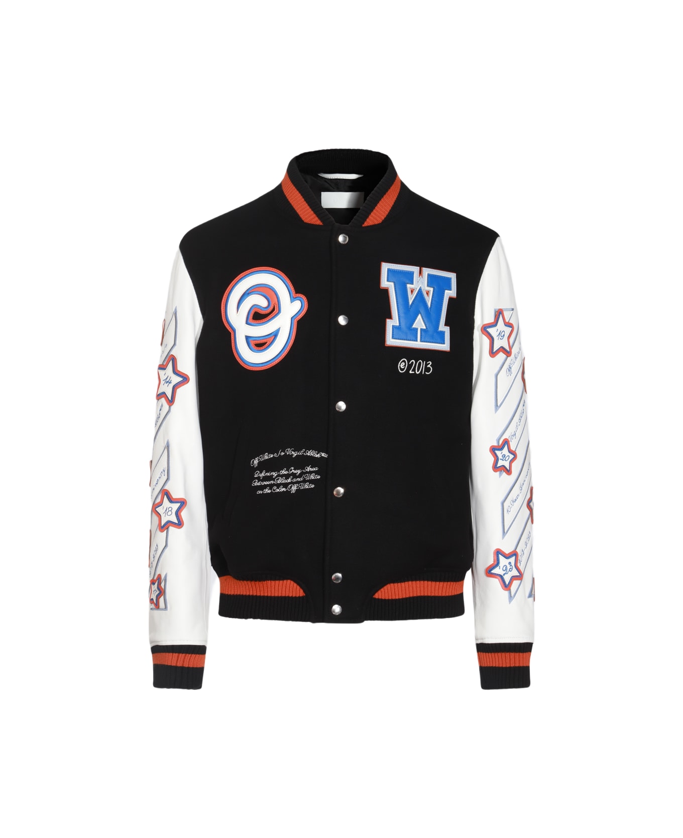 Off-White Patchwork Varsity Jacket - Black