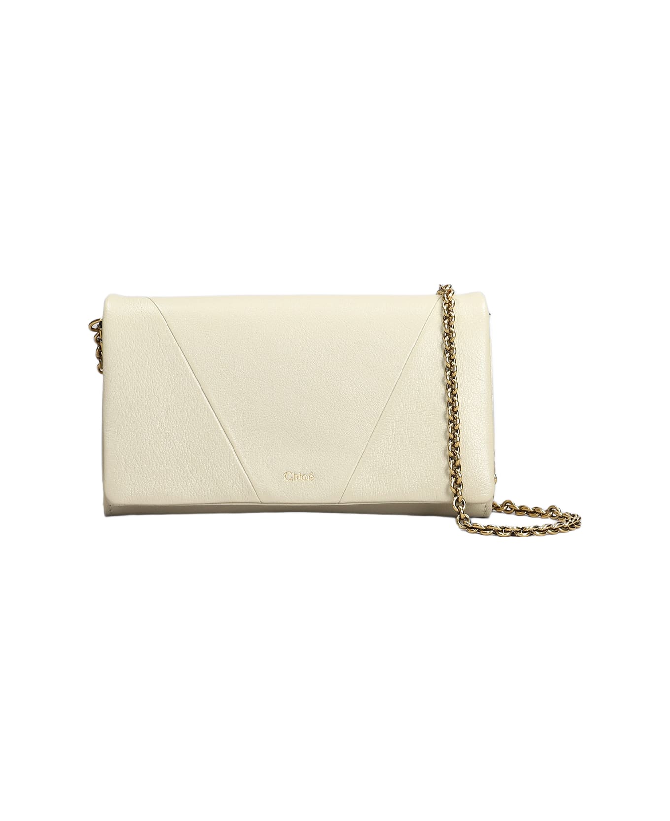 Chloé Shoulder Bag In Beige Leather - beige
