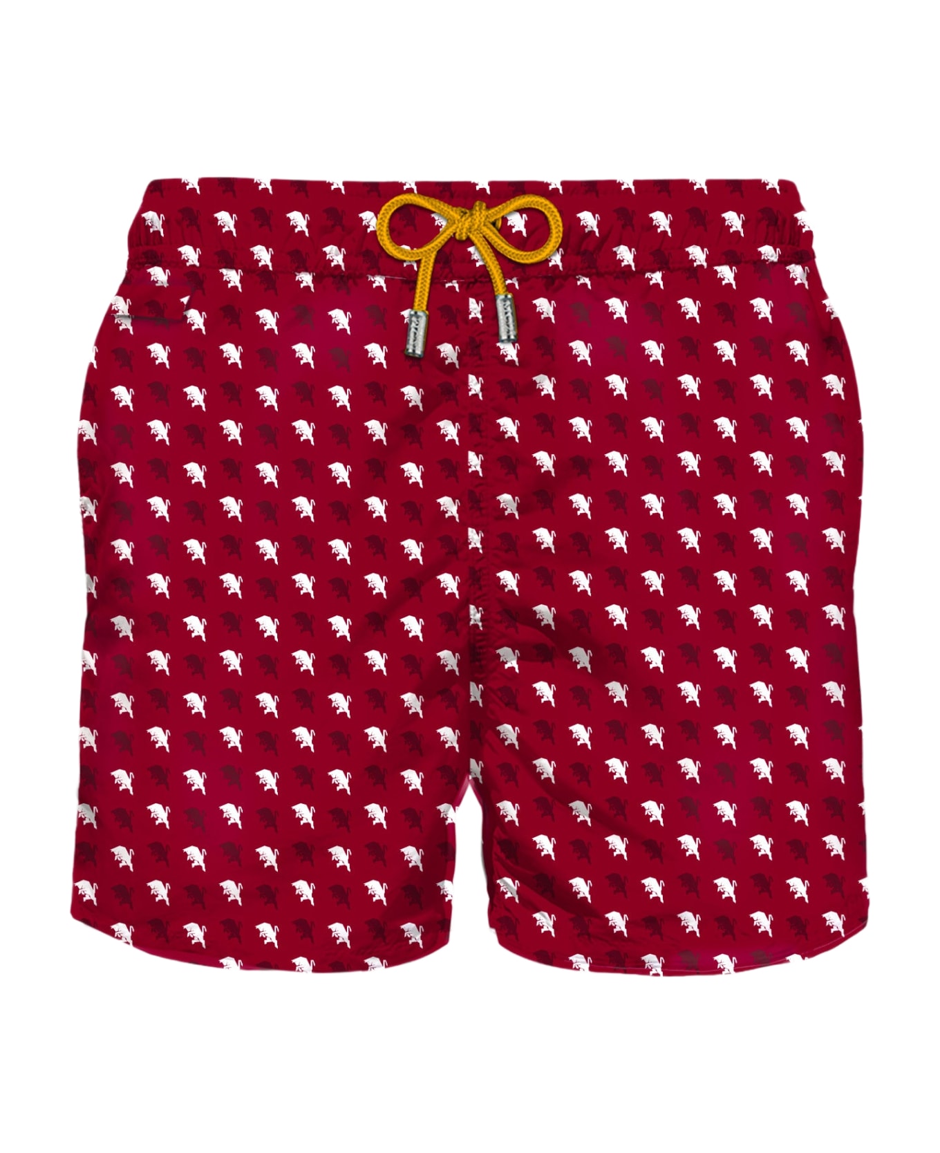 MC2 Saint Barth Man Light Fabric Swim Shorts With Tauros Print | Torino Fc Special Edition - RED