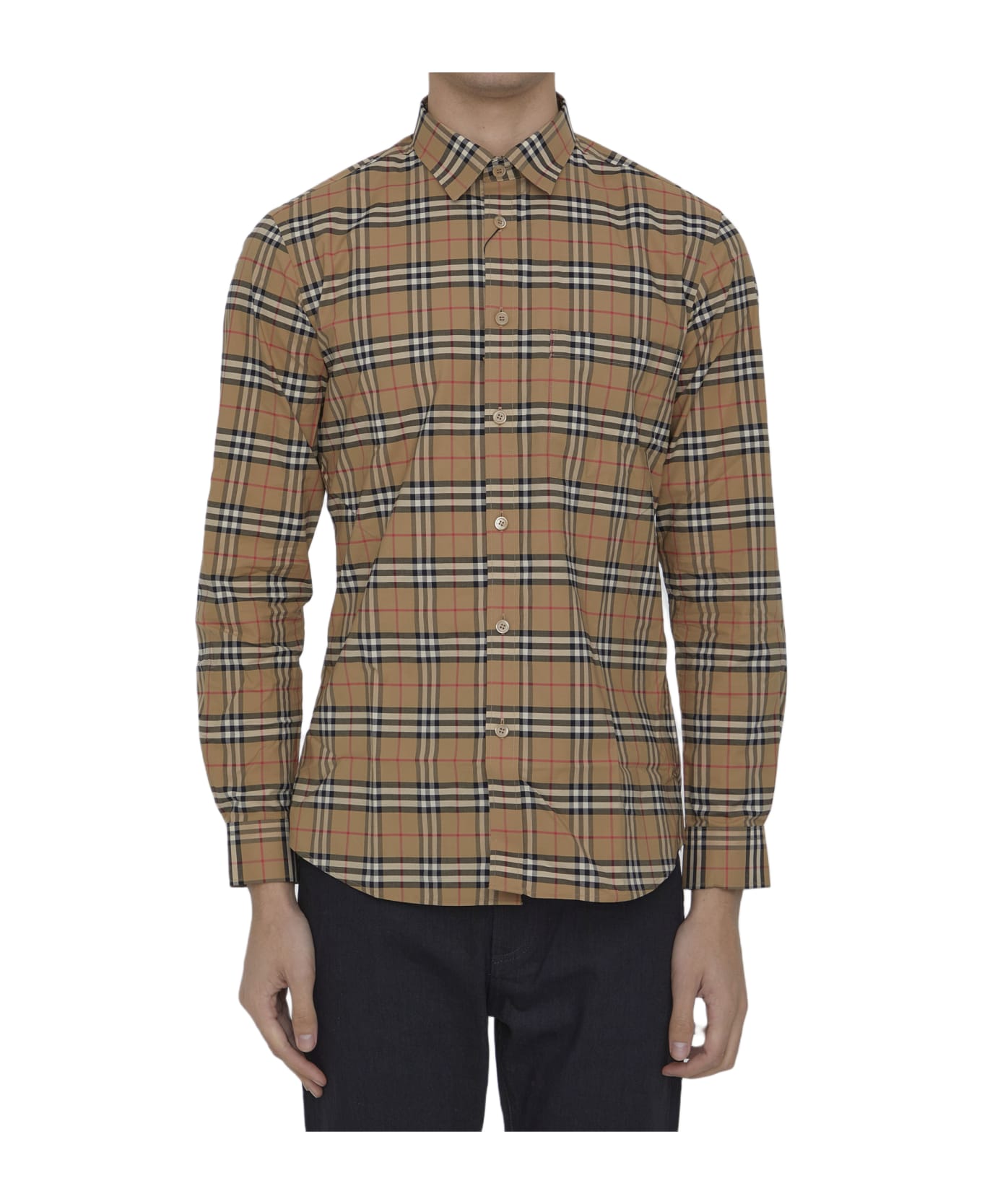 Burberry Small Check Shirt - BEIGE シャツ