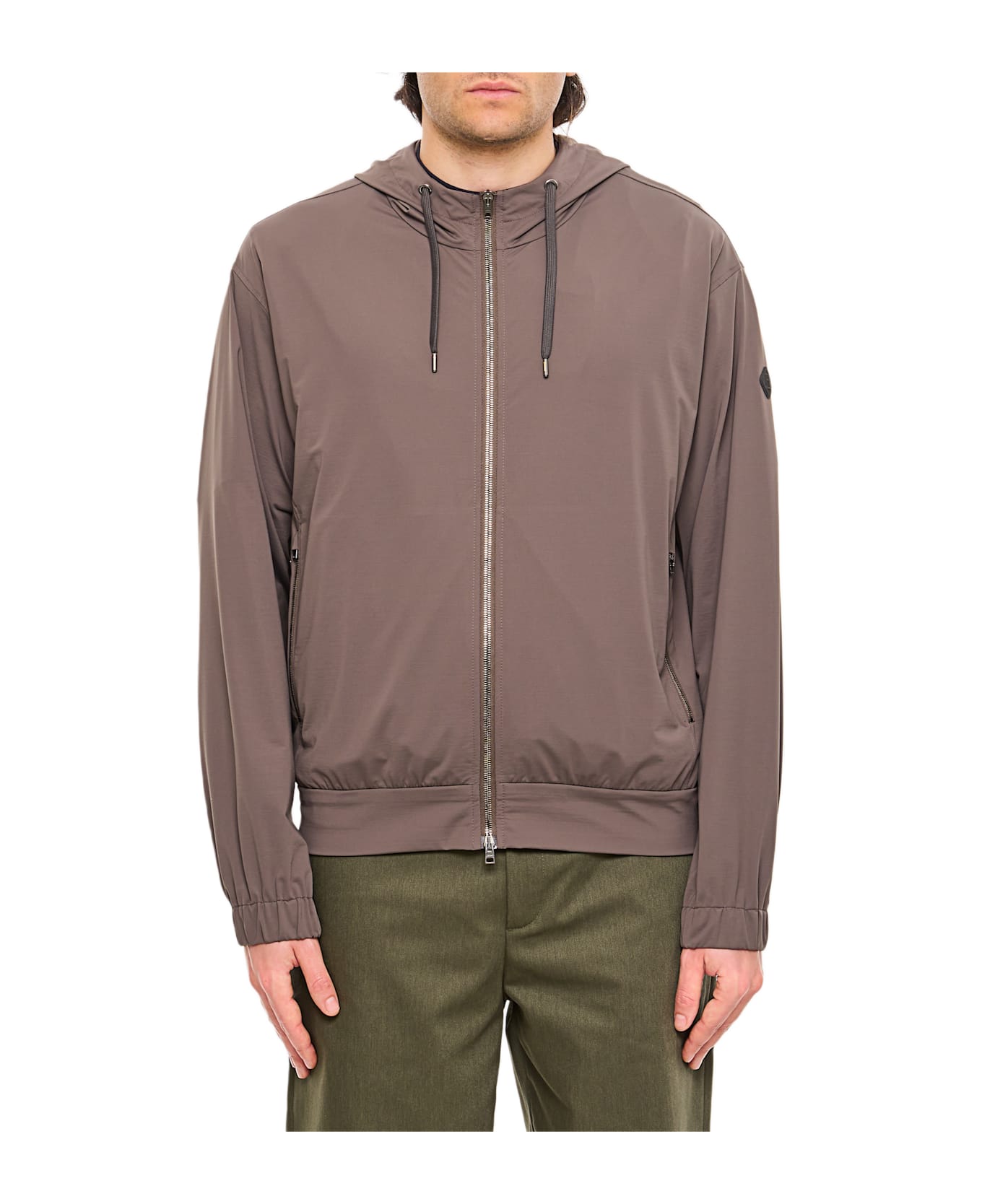 Herno Hooded Sweatshirt With Zip - Brown