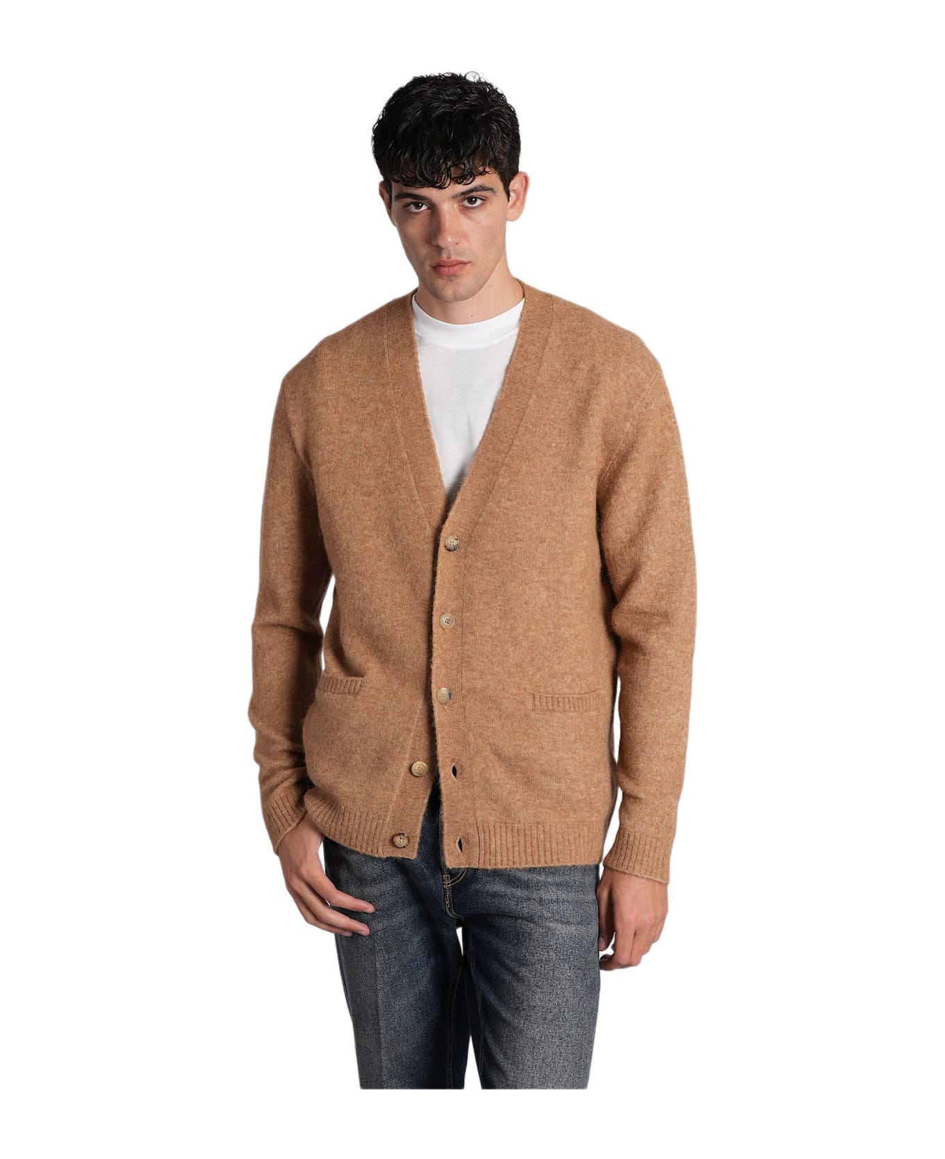 Ballantyne Cardigan In Camel Wool - Camel カーディガン