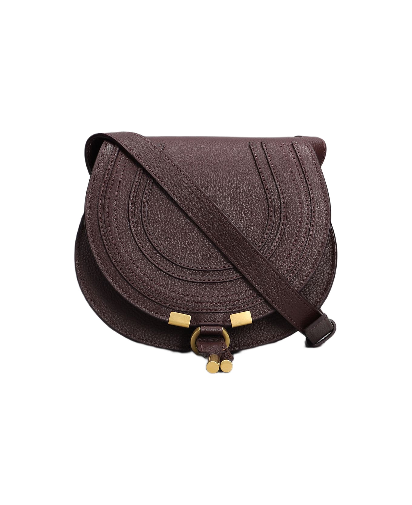 Chloé Mercie Small Shoulder Bag In Viola Leather - Viola
