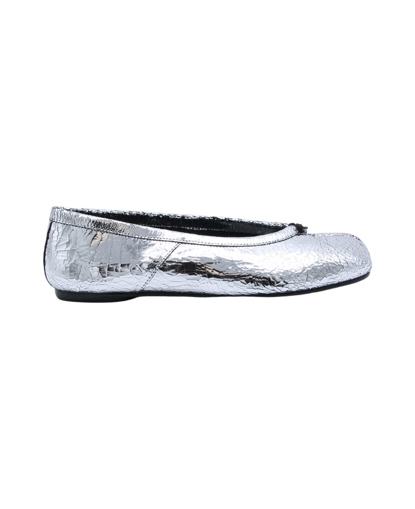 Maison Margiela Silver Leather Flats - Silver