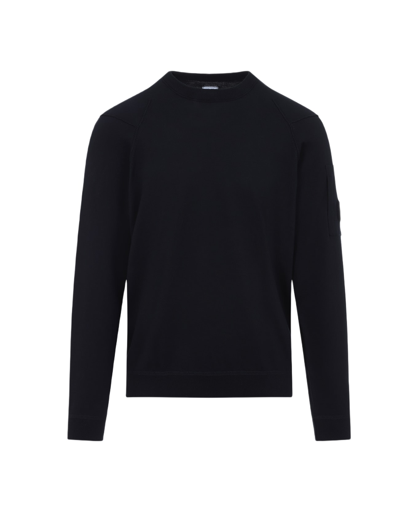 C.P. Company Sea Island Crew Neck Lens Knit Pullover - Total Eclipse