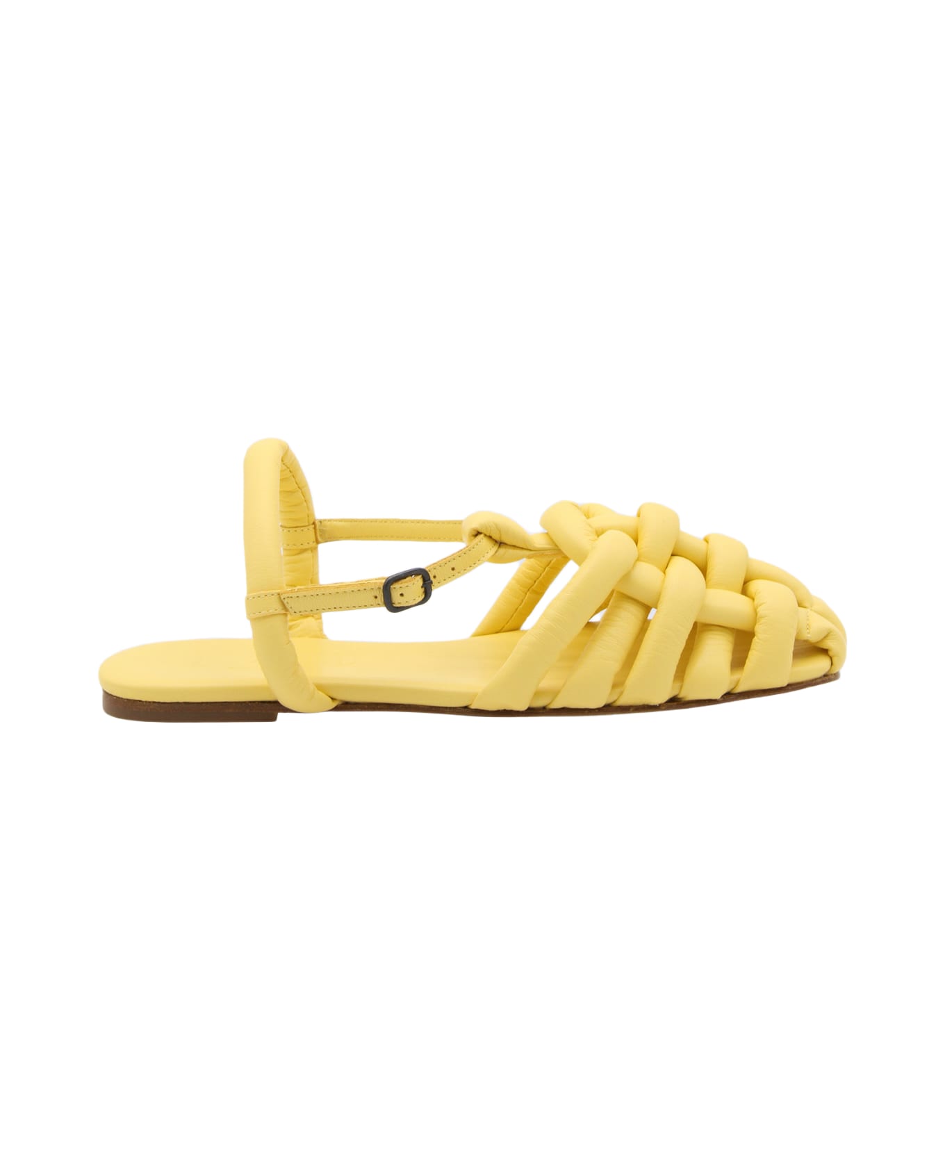 Hereu Yellow Leather Cabersa Sandals - Banana
