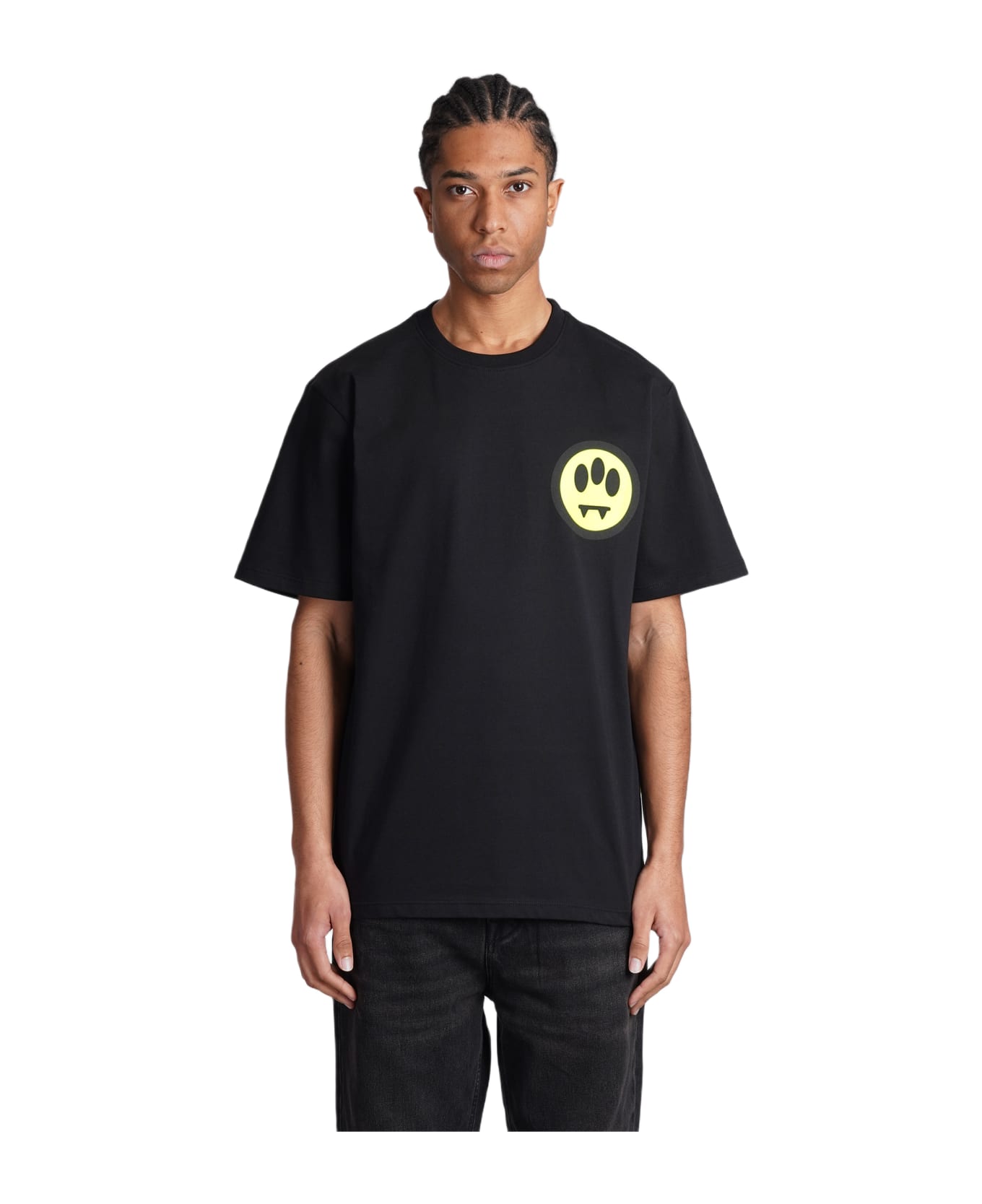 Barrow Black T-shirt With Lettering Logo - Black Tシャツ