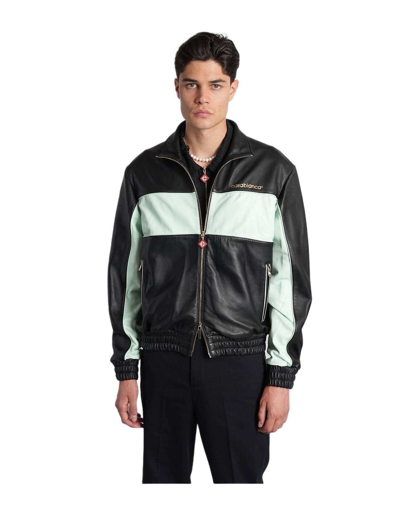 Casablanca Leather Jacket In Black Leather - black