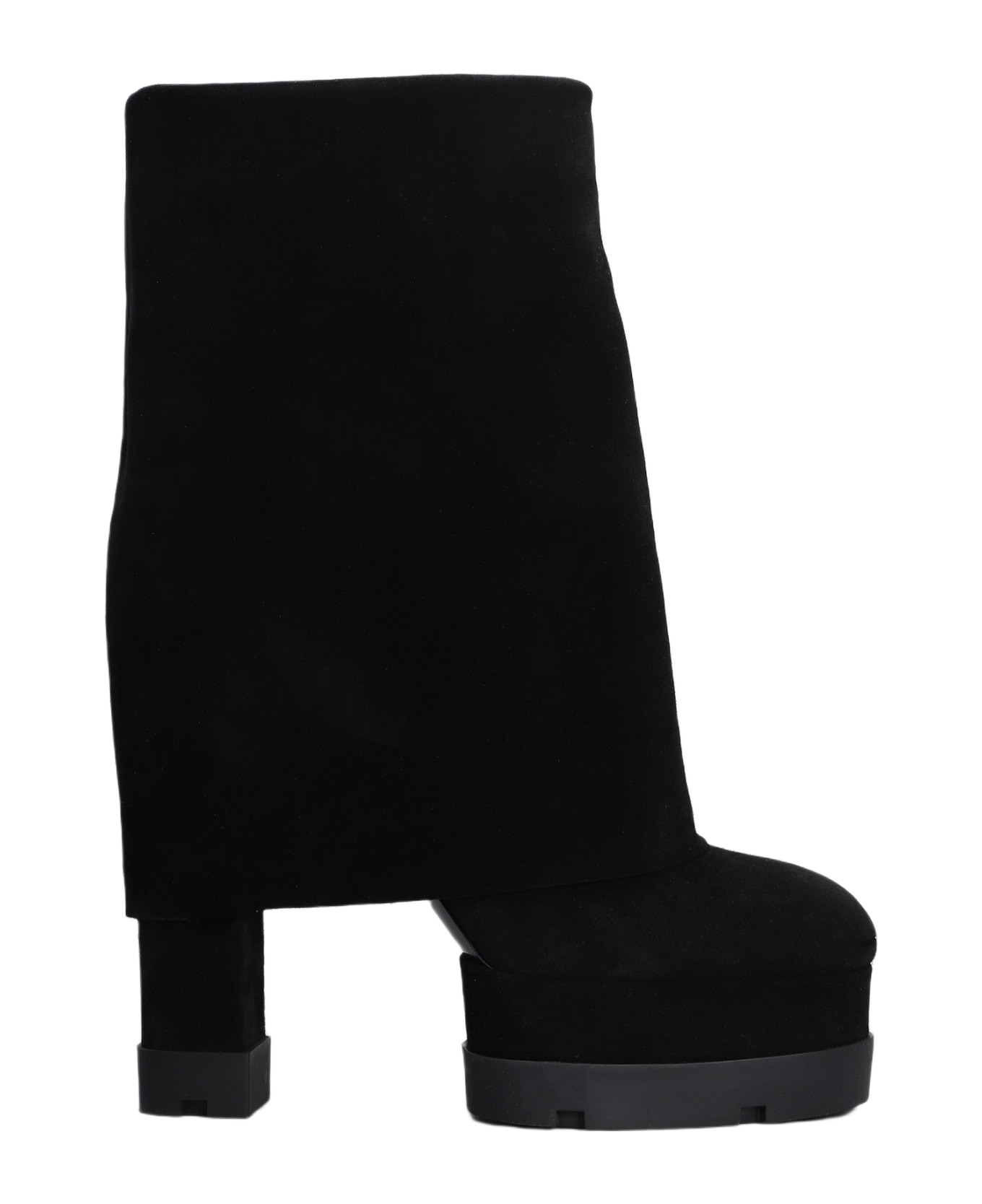 Casadei Nancy High Heels Boots In Black Suede - Black